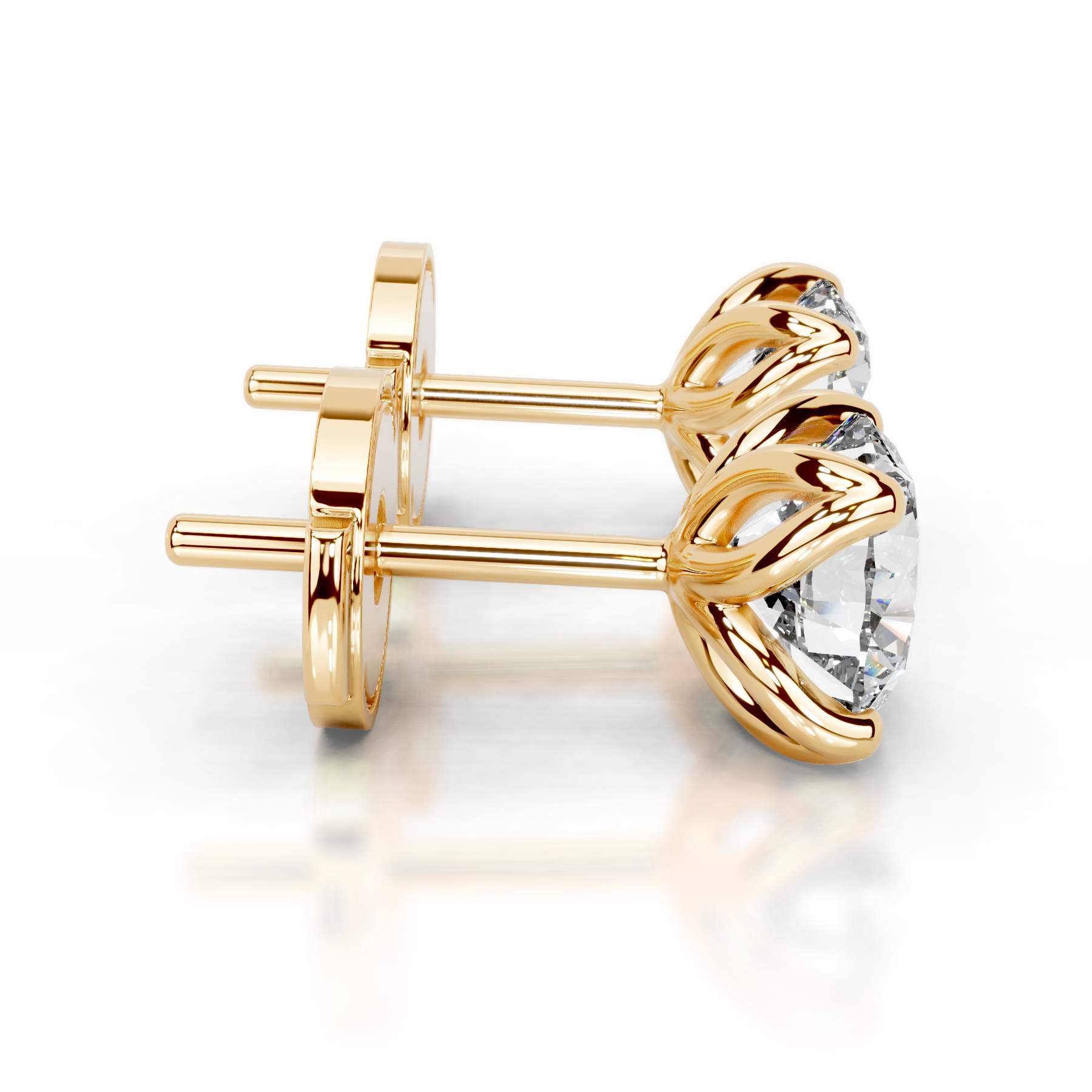 Doris Lab Grown Diamond Stud Earrings (4 Carat) -18K Yellow Gold、mySite、hinf8tx79