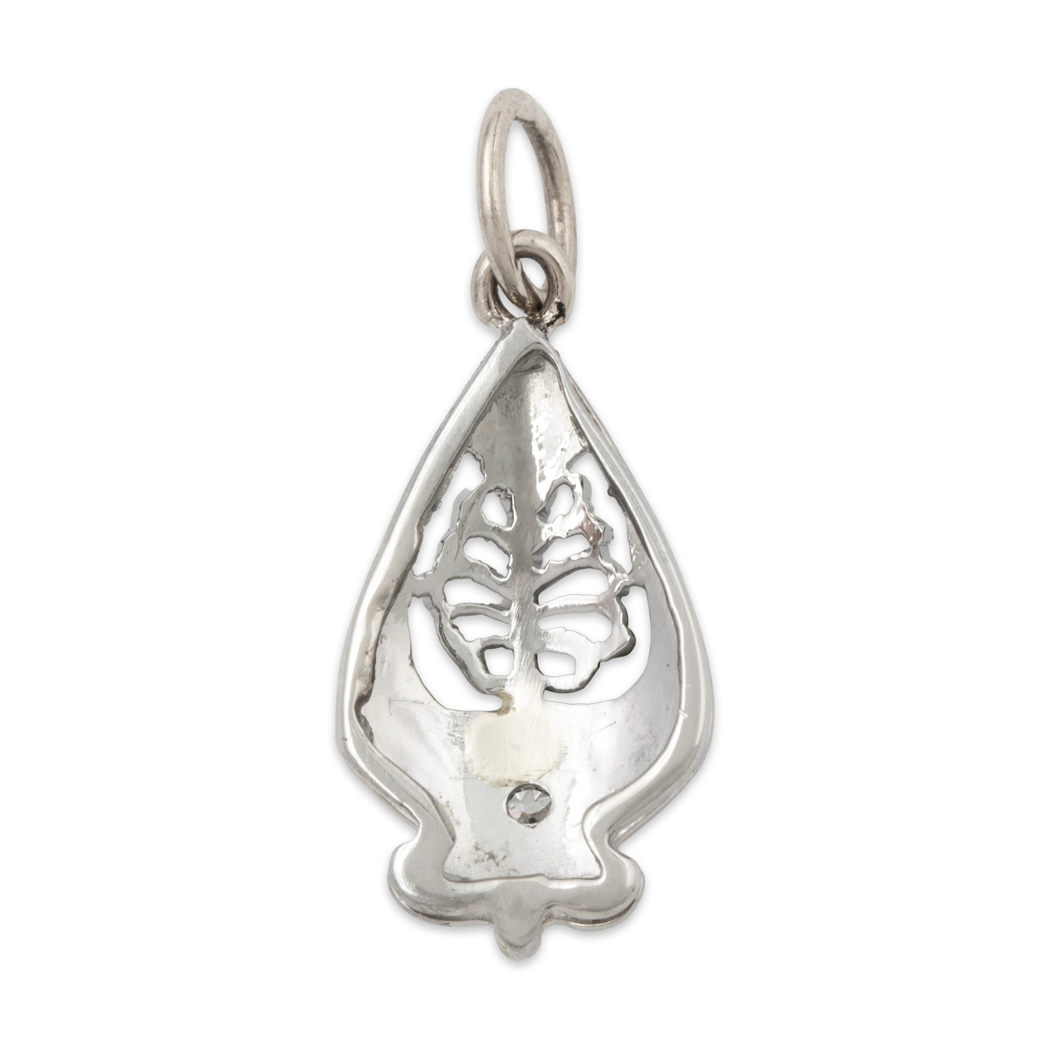 Antique 14k White Gold Diamond Art Deco Charm Pendant、mySite、hinf8tx79