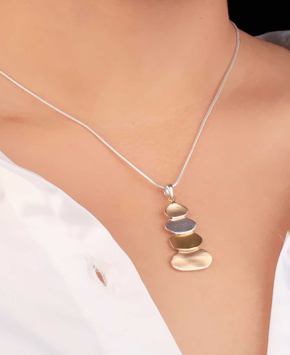 Mixed Metal Cairn Pendant: A Symbol of Guidance and Balance、mySite、topwebapps