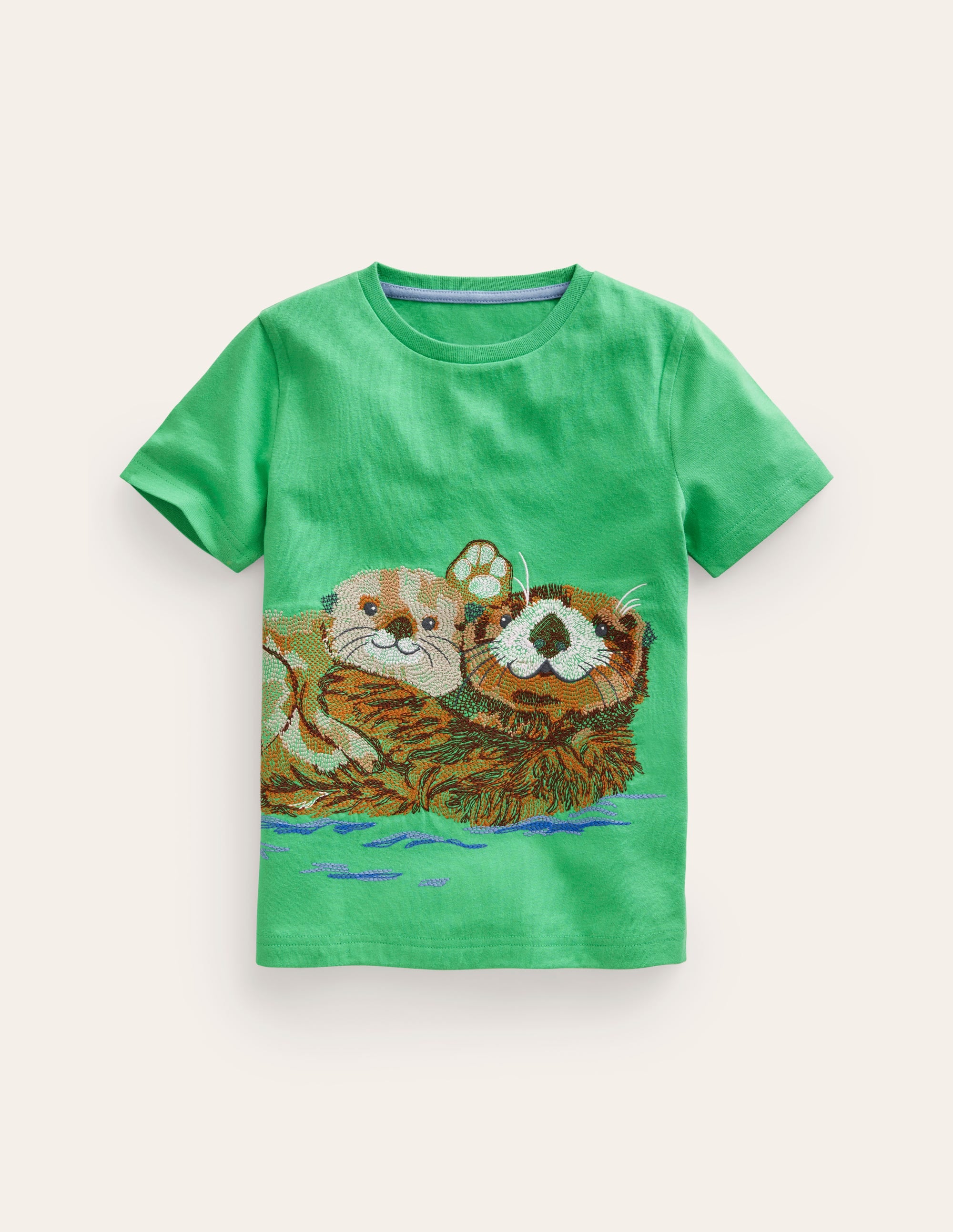  Superstitch Animal T-shirt-Pea Green Otters、mySite、ashleygrahame