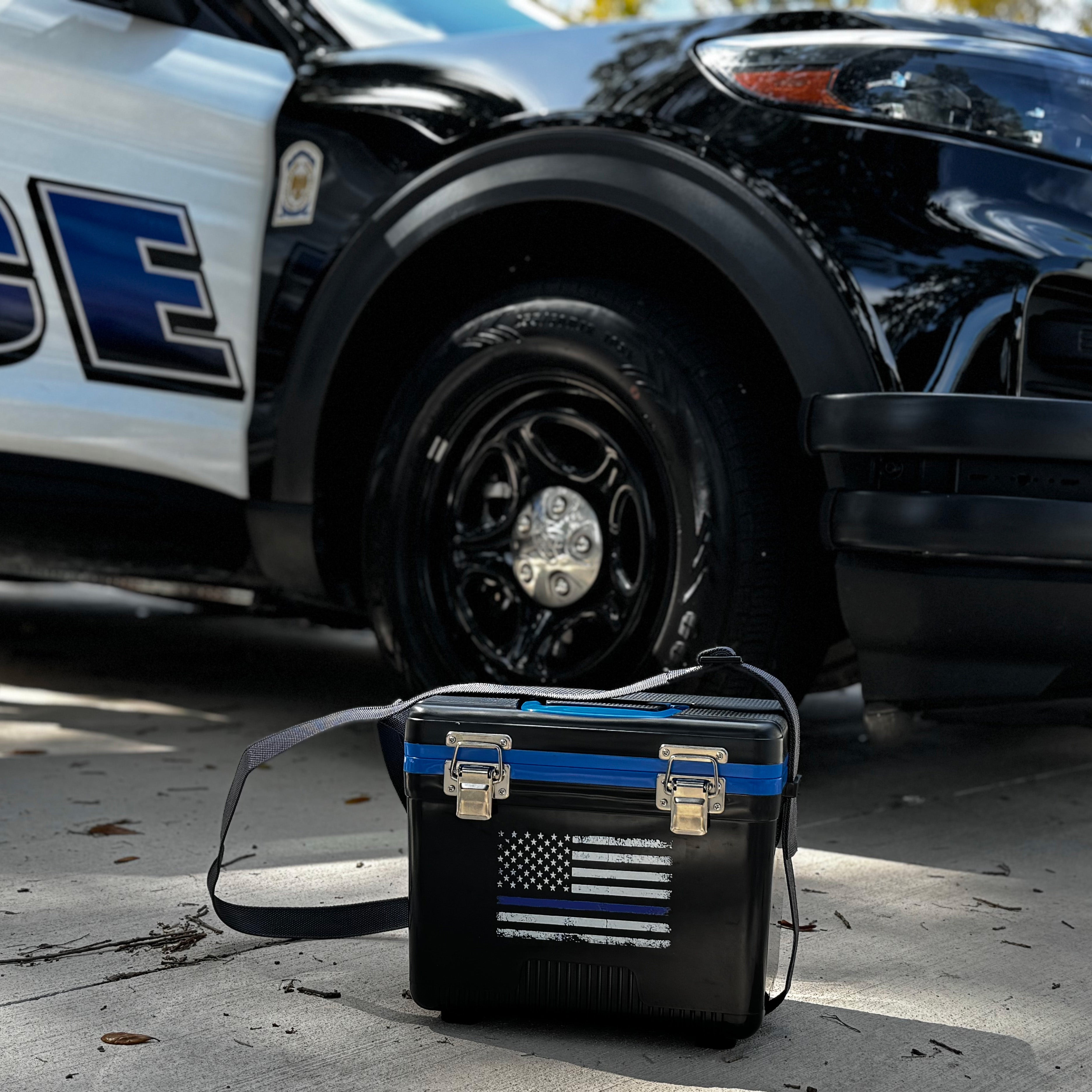 7.5Qt Thin Blue Line Lunch Box、mySite、noshort