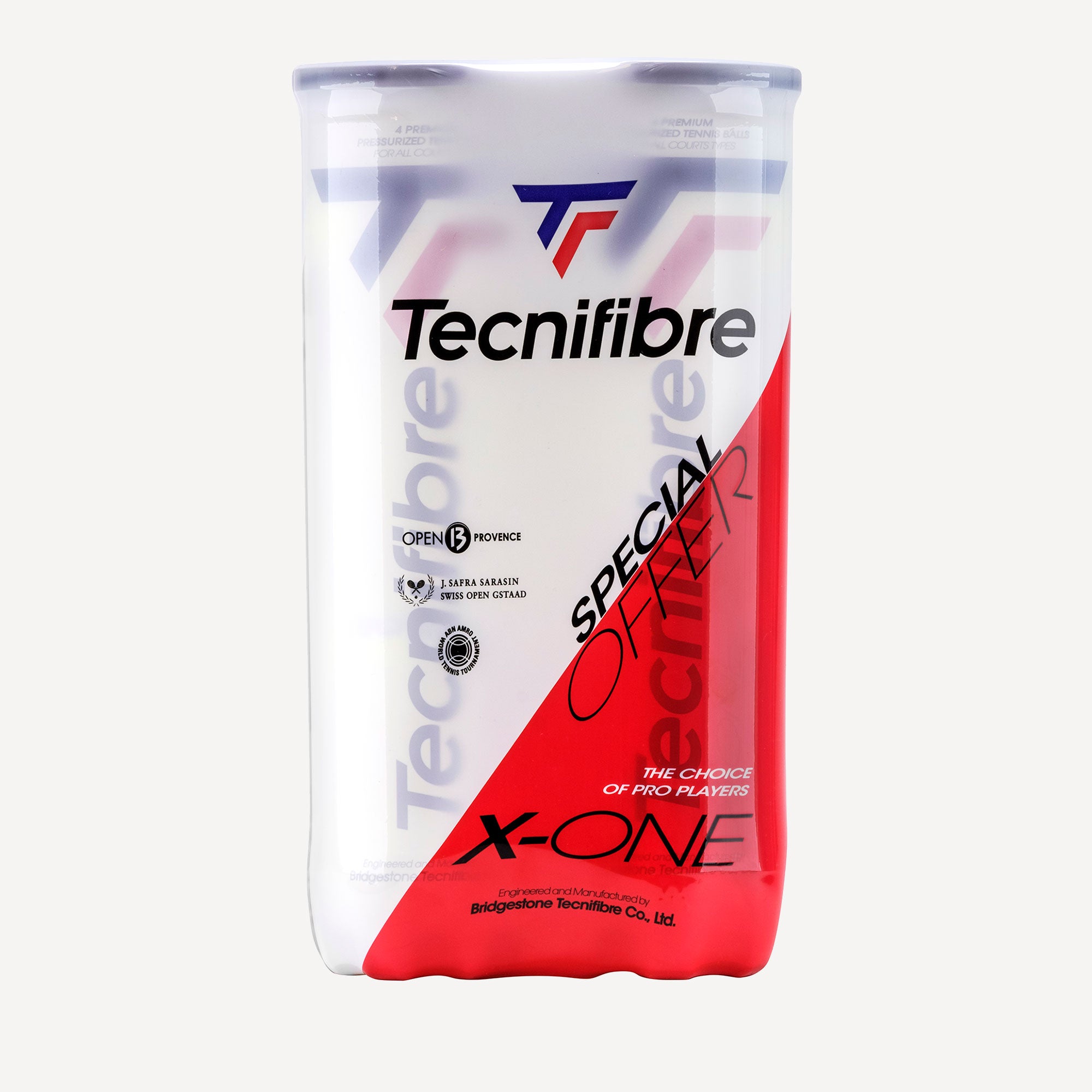 Tecnifibre X-One 4 Tennis Balls Bipack - ABN AMRO WTT Official Ball、mySite、neckold