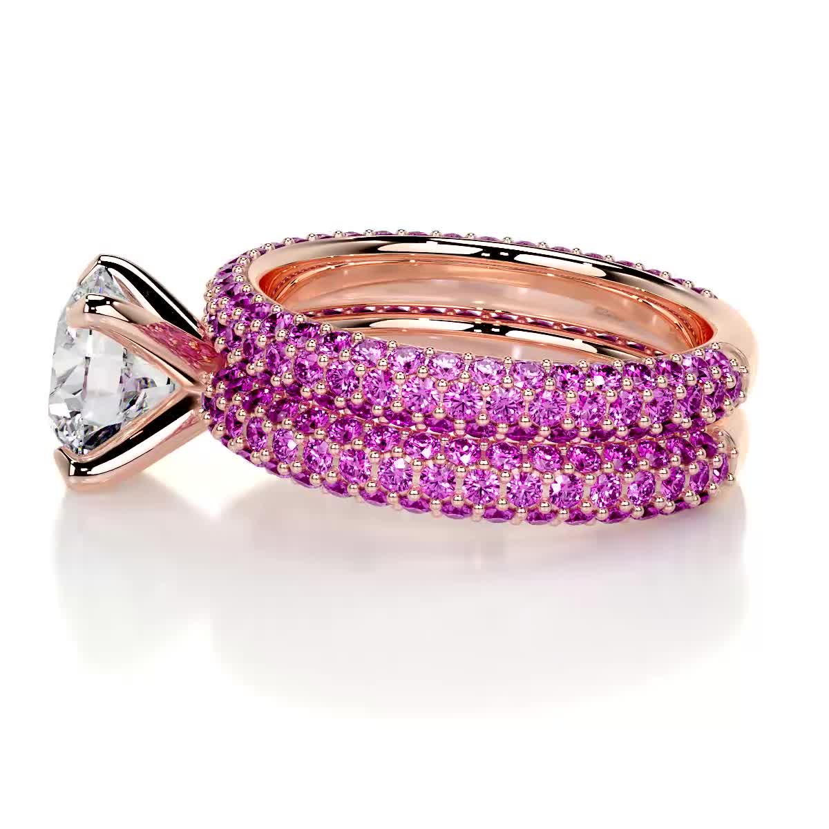 Charlotte Diamond & Gemstones Bridal Set (3.5 Carat) -14K Rose Gold、mySite、hinf8tx79