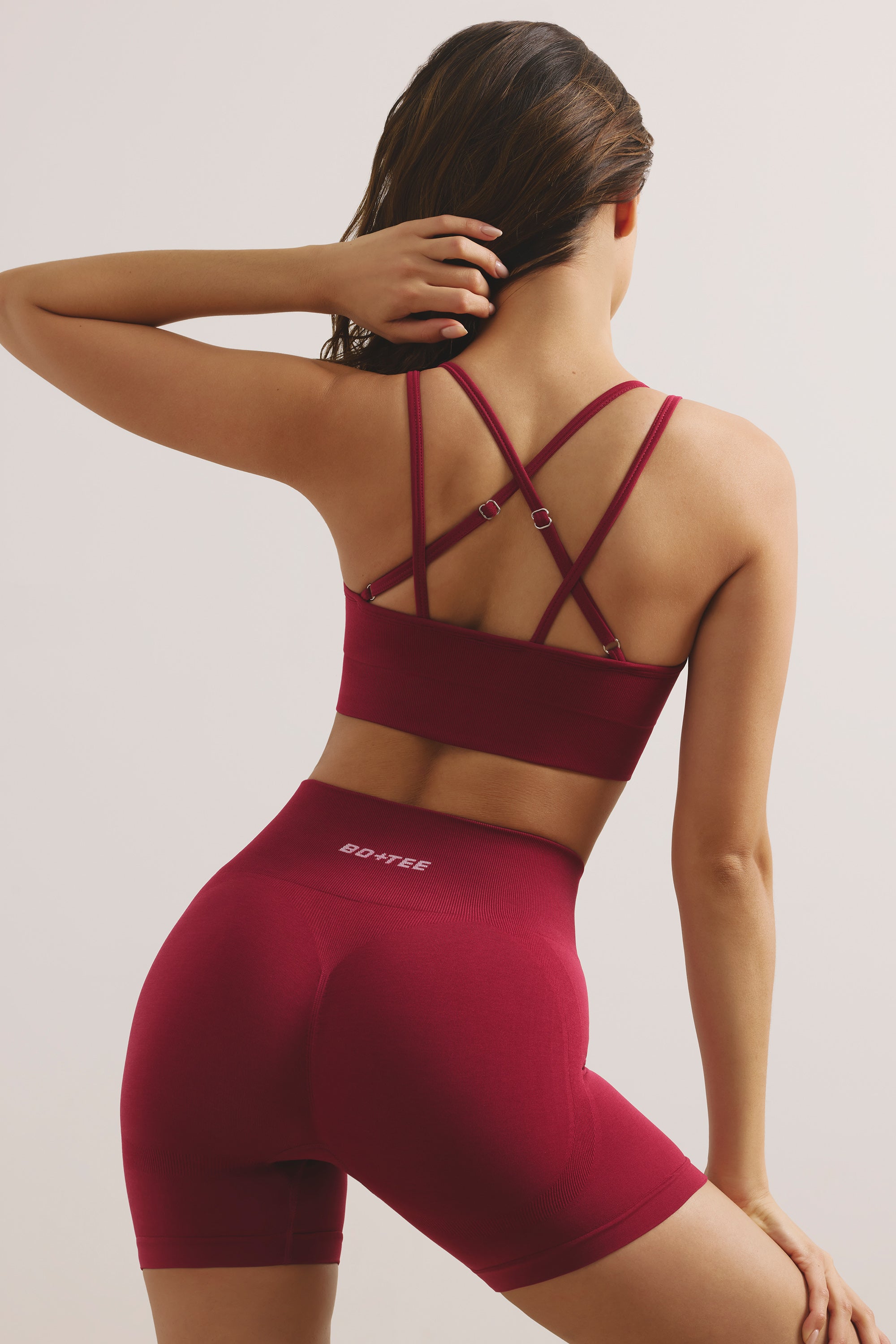 Strappy Define Luxe Sports Bra in Raspberry、mySite、solidvoid
