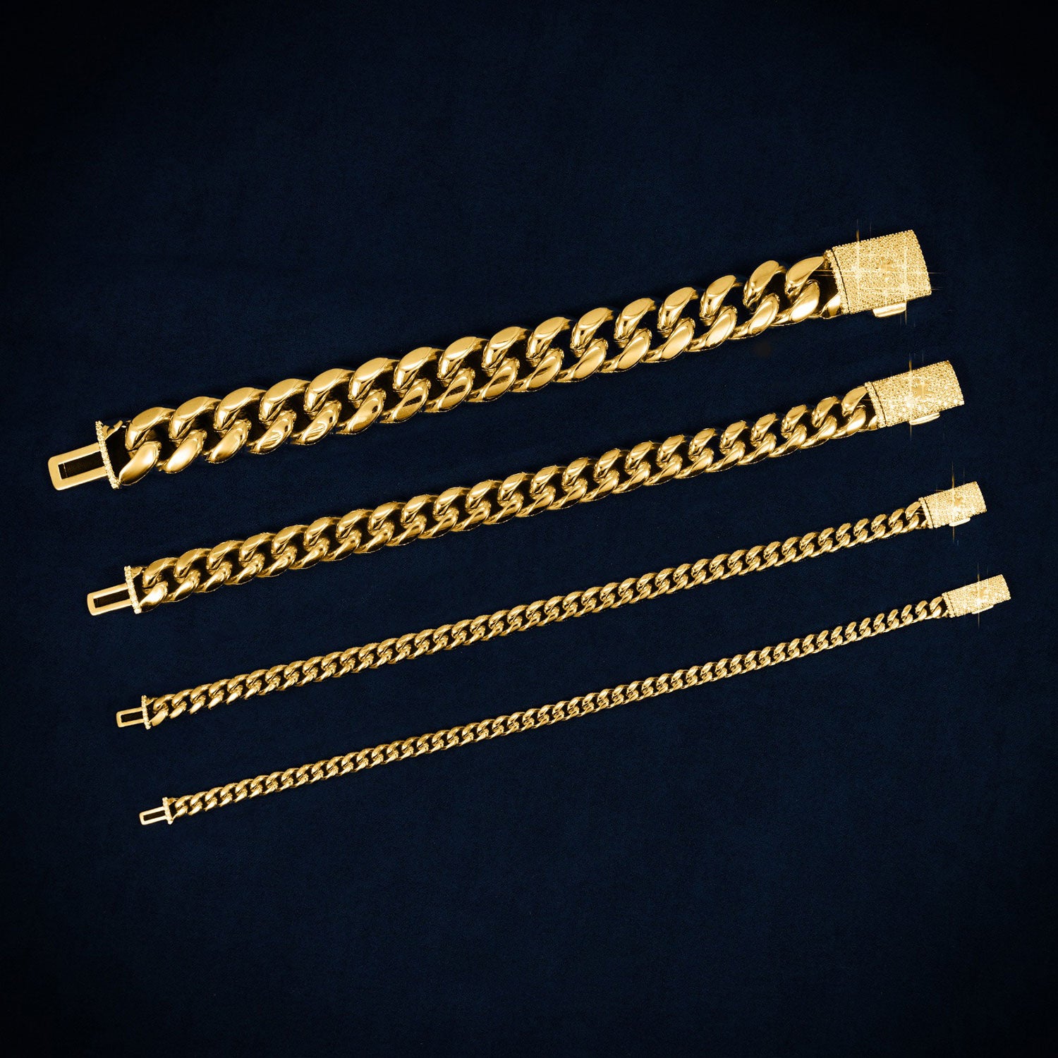 Cuban Link Bracelet with Iced Clasp 14K Gold (ALL SIZES)、mySite、hinf8tx79