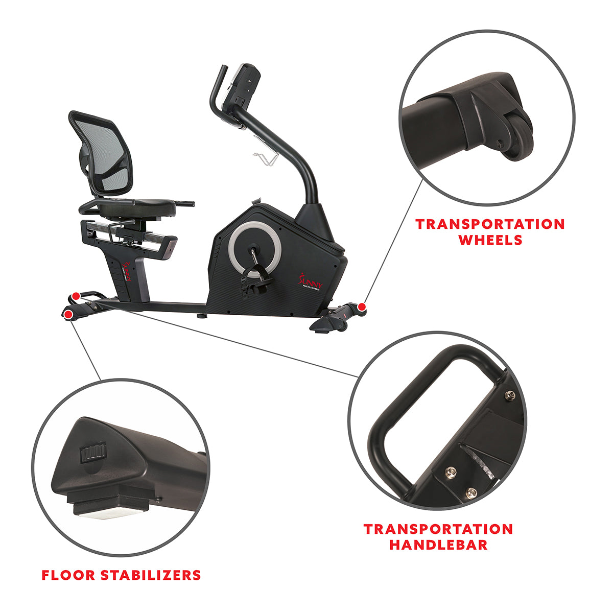  Stationary Recumbent Bike w/ Programmable Display, 16 Level Magnetic Resistance & Device Holder、mySite、ghnorth