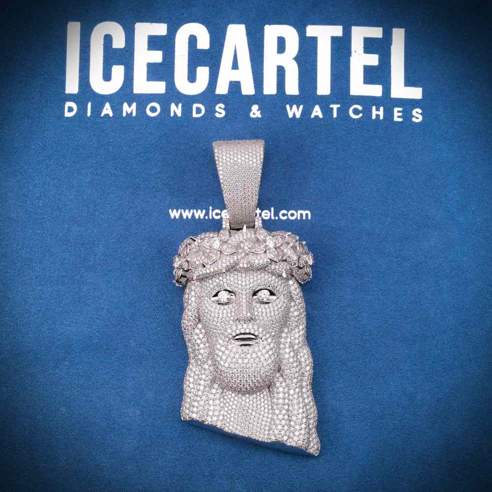 Moissanite Flower Beads Jesus Pendant 14K Gold、mySite、hinf8tx79