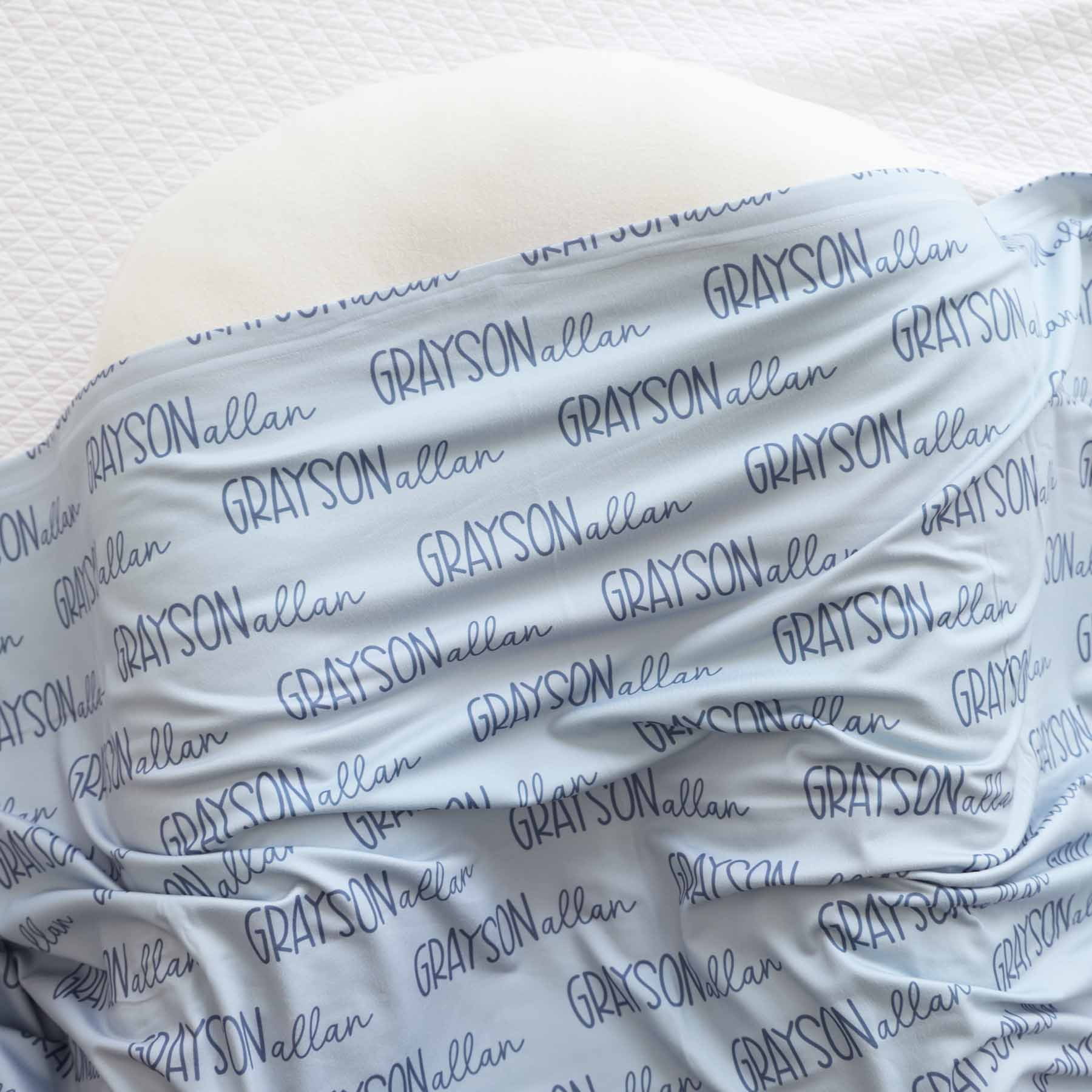  Personalized Baby Name Swaddle Blanket Font Duo | Best Selling Blues、mySite、layawaytickets