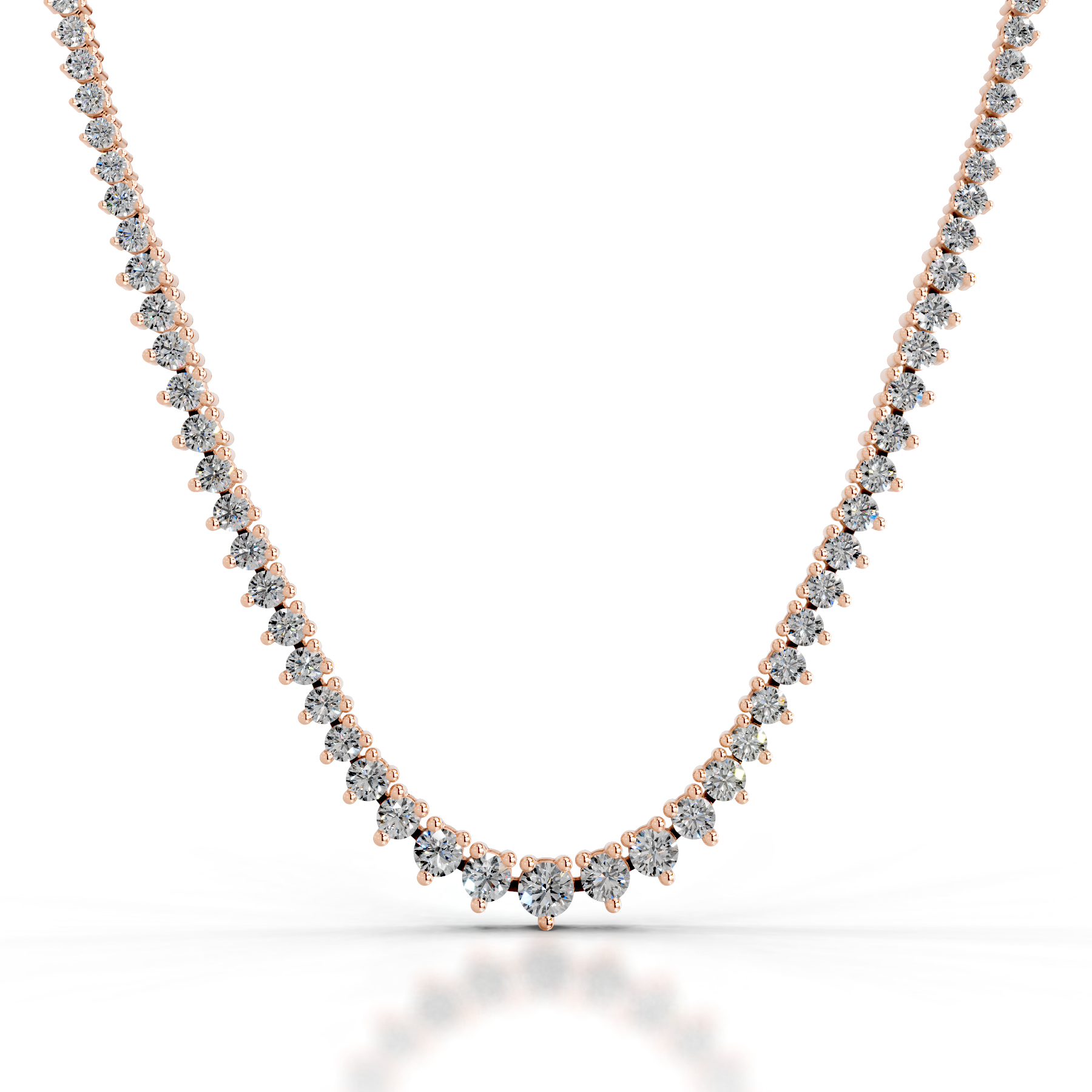 Lou Lab Grown Diamond Tennis Collier (4 Carat) -14K Rose Gold、mySite、hinf8tx79
