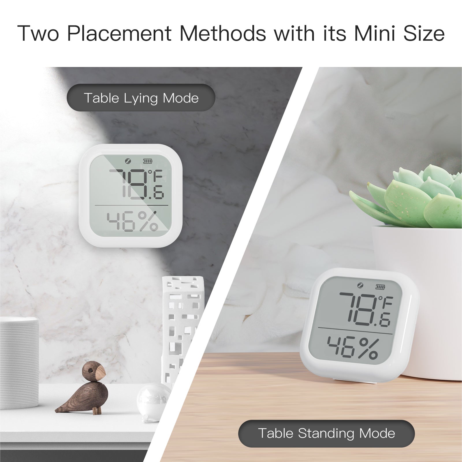 MOES ZigBee Smart Temperature and Humidity Sensor Indoor Hygrometer Thermometer Detector、mySite、fannypackpong