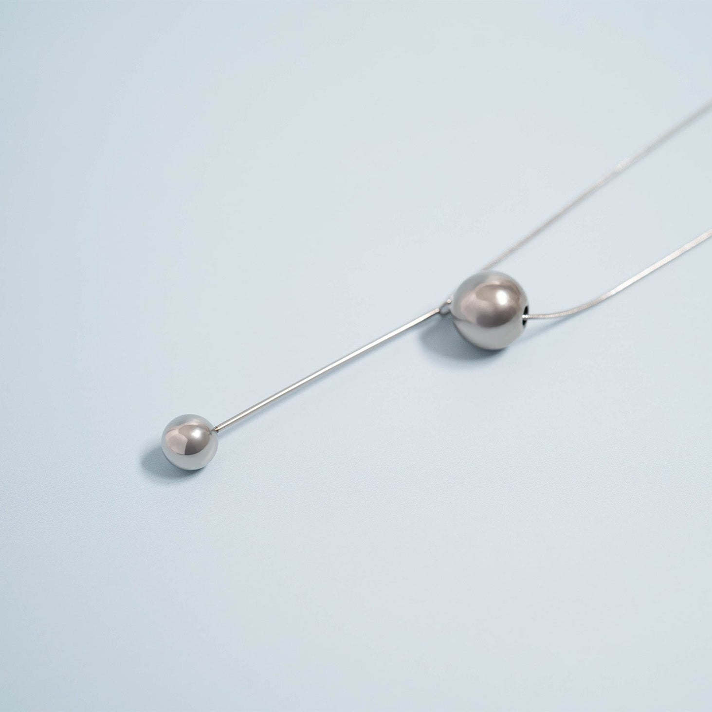 18K Gold PVD Stainless Steel Snake Chain Ball Pendant Necklace / CHN0024、mySite、dreamappss