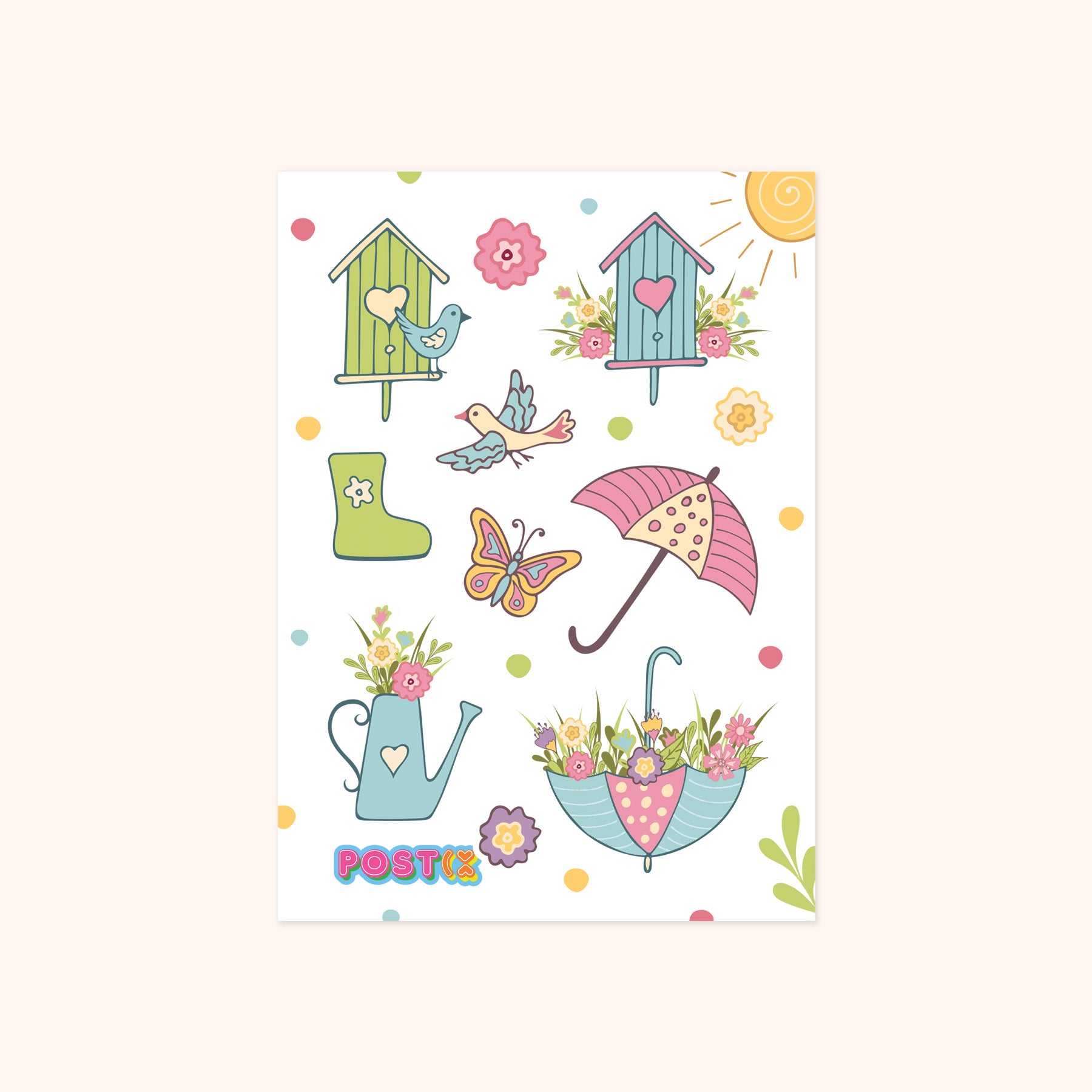  Birdhouses in the Garden Sticker Sheet、mySite、ghnorth