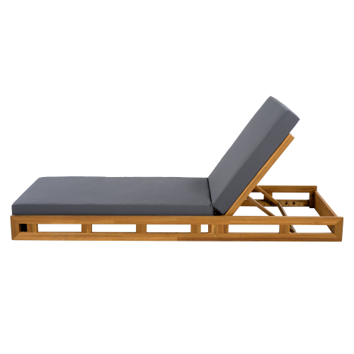 LOUNGE CHAISE SET, ACACIA WOOD WITH WATER-RESISTANT LOUNGE CUSHIONS (CREAM & 4 INCH THICK) - MATCHING DARK GREY VERSION AVAILABLE、、eastwooduniform