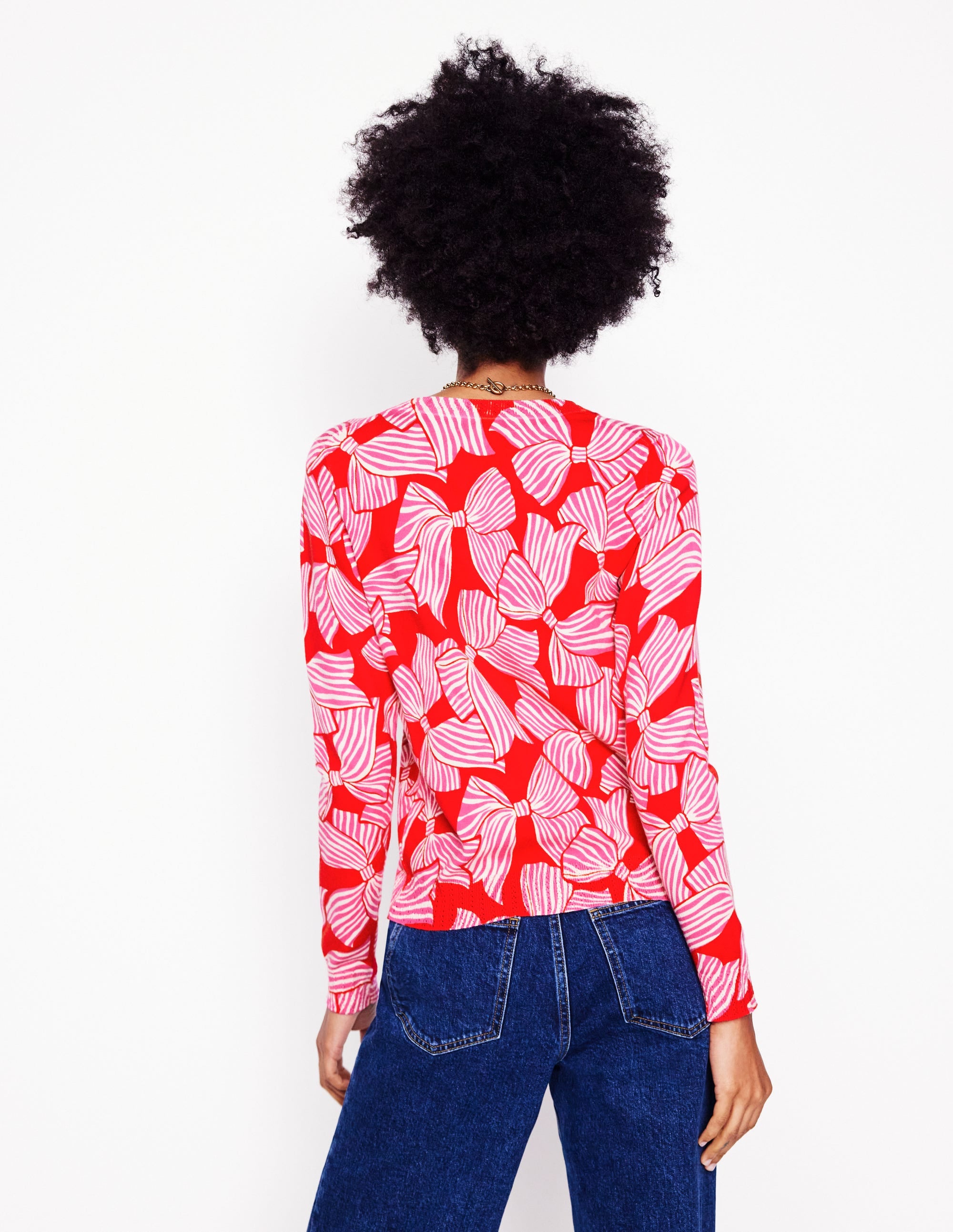  Emilia Cotton Crew Jumper-Poppy Red, Bow Scatter、mySite、ashleygrahame