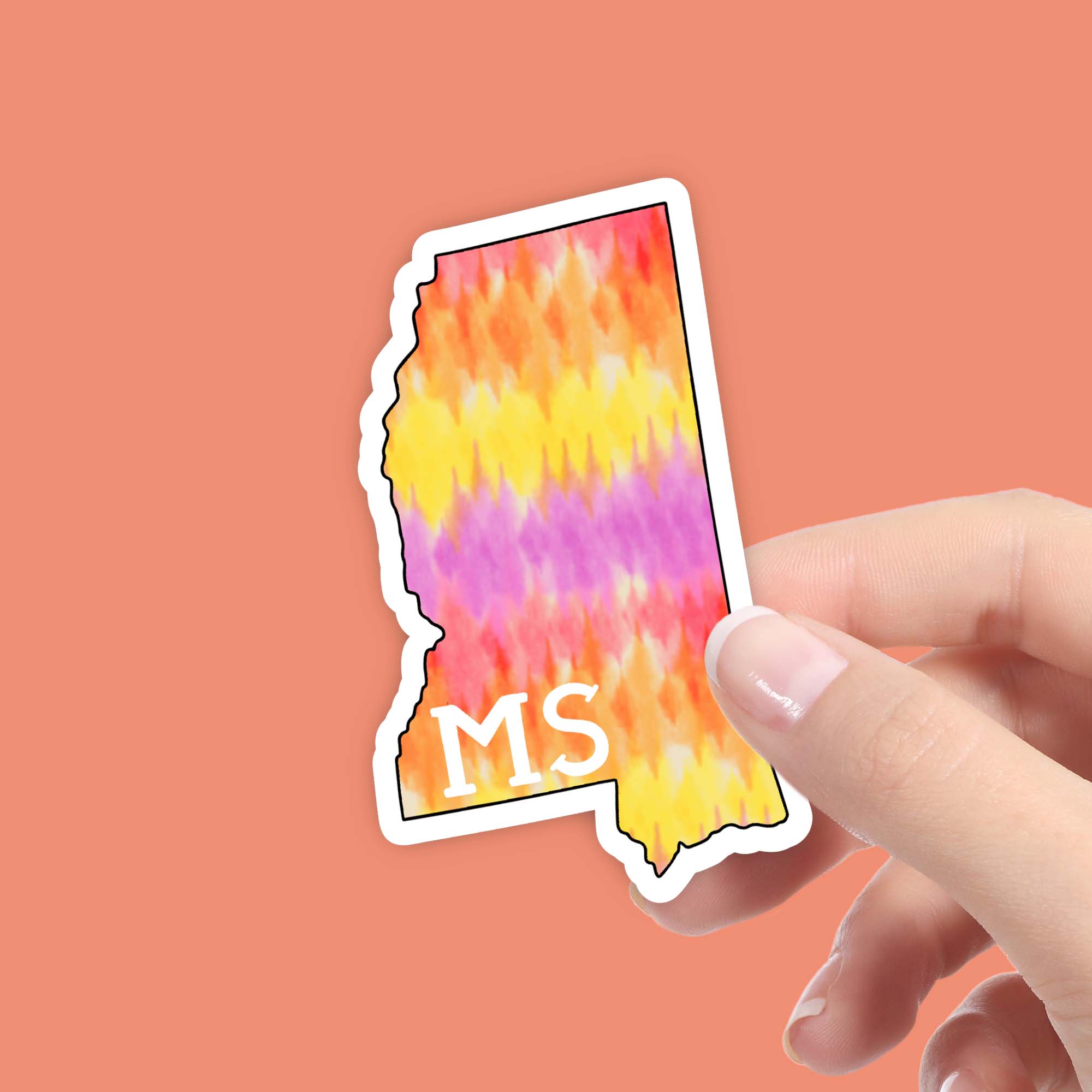  Mississippi Tie Dye Stripes Sticker、mySite、elrpsem3k