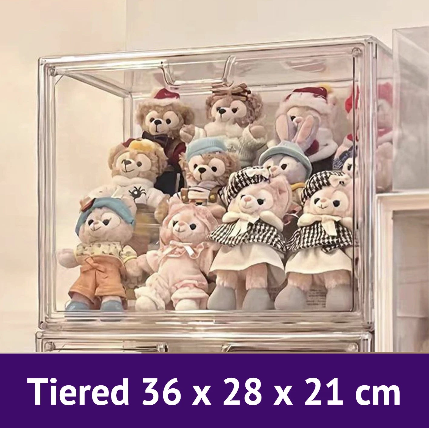  Clear Display Shelf, Protective Dust-proof Display Container Perfect for POP MART Labubu Plush Toys、mySite、greenlandpopulation