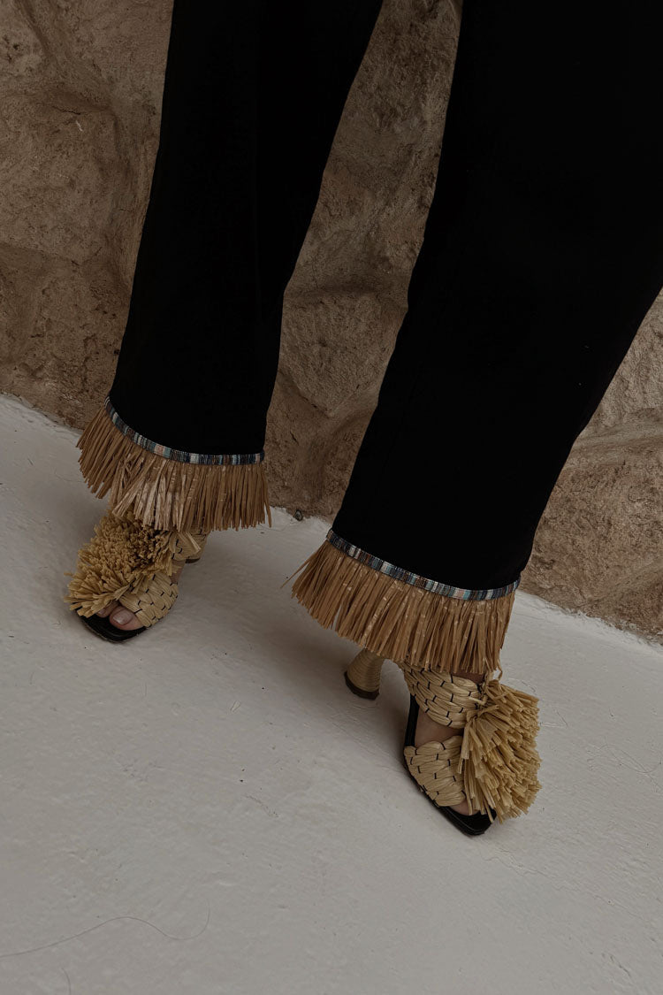 Black Raffia Marra Trousers、mySite、solidvoid