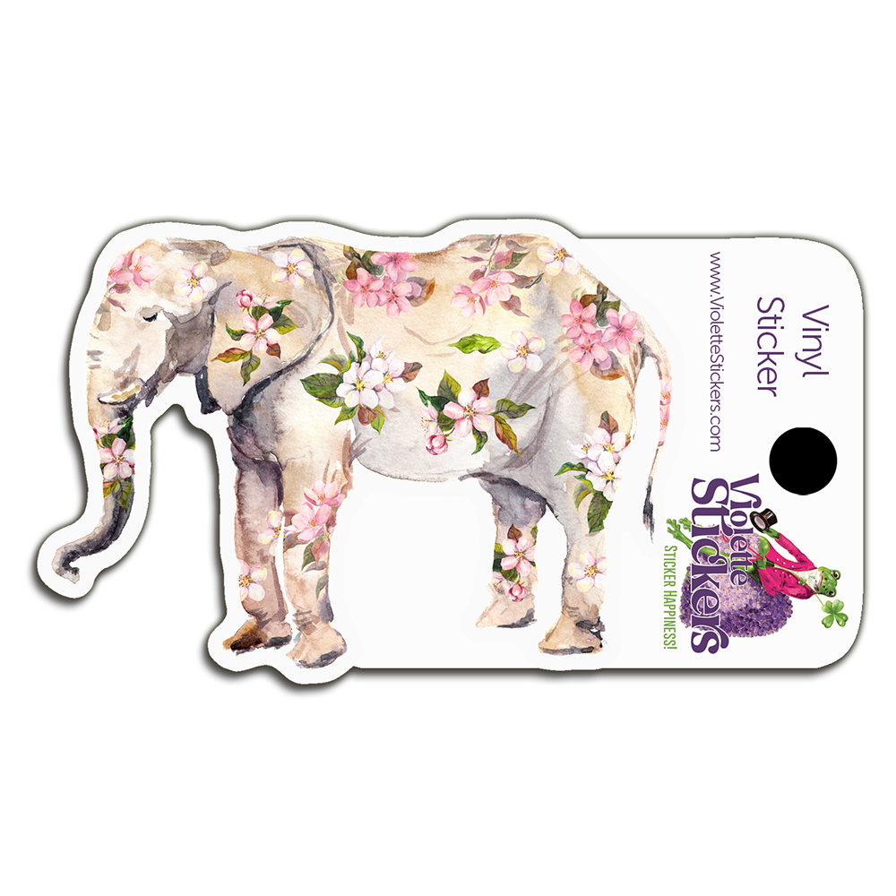  Floral Elephant Vinyl Sticker Decal、mySite、ghnorth