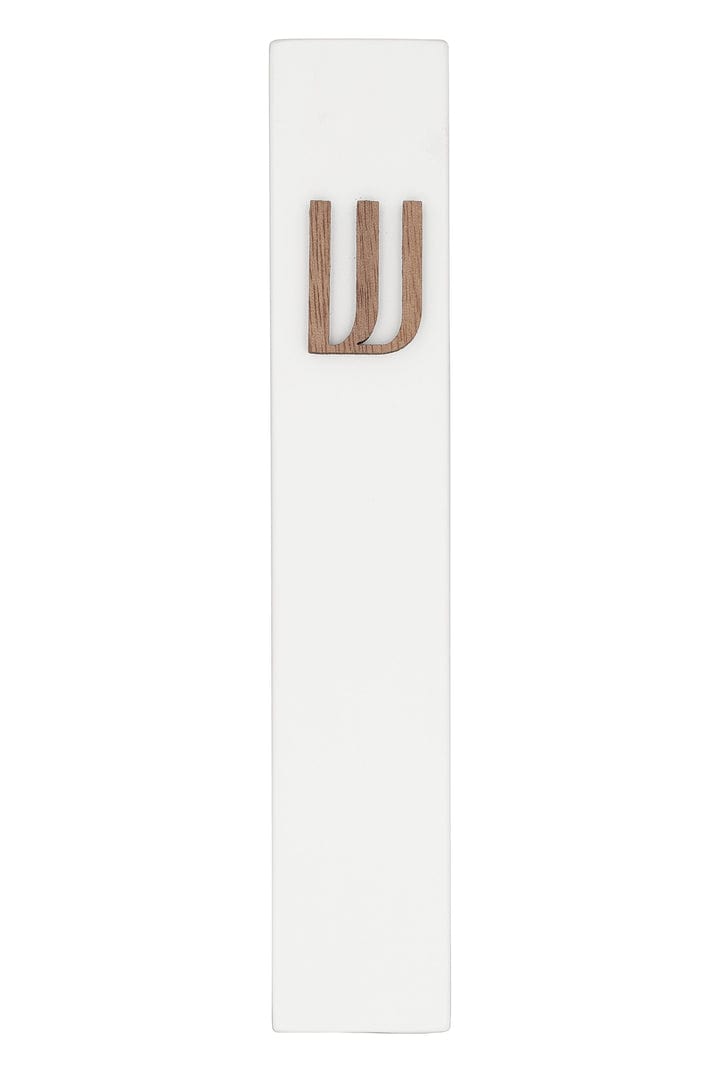 White Concrete Mezuzah with Wooden Shin、mySite、topwebapps