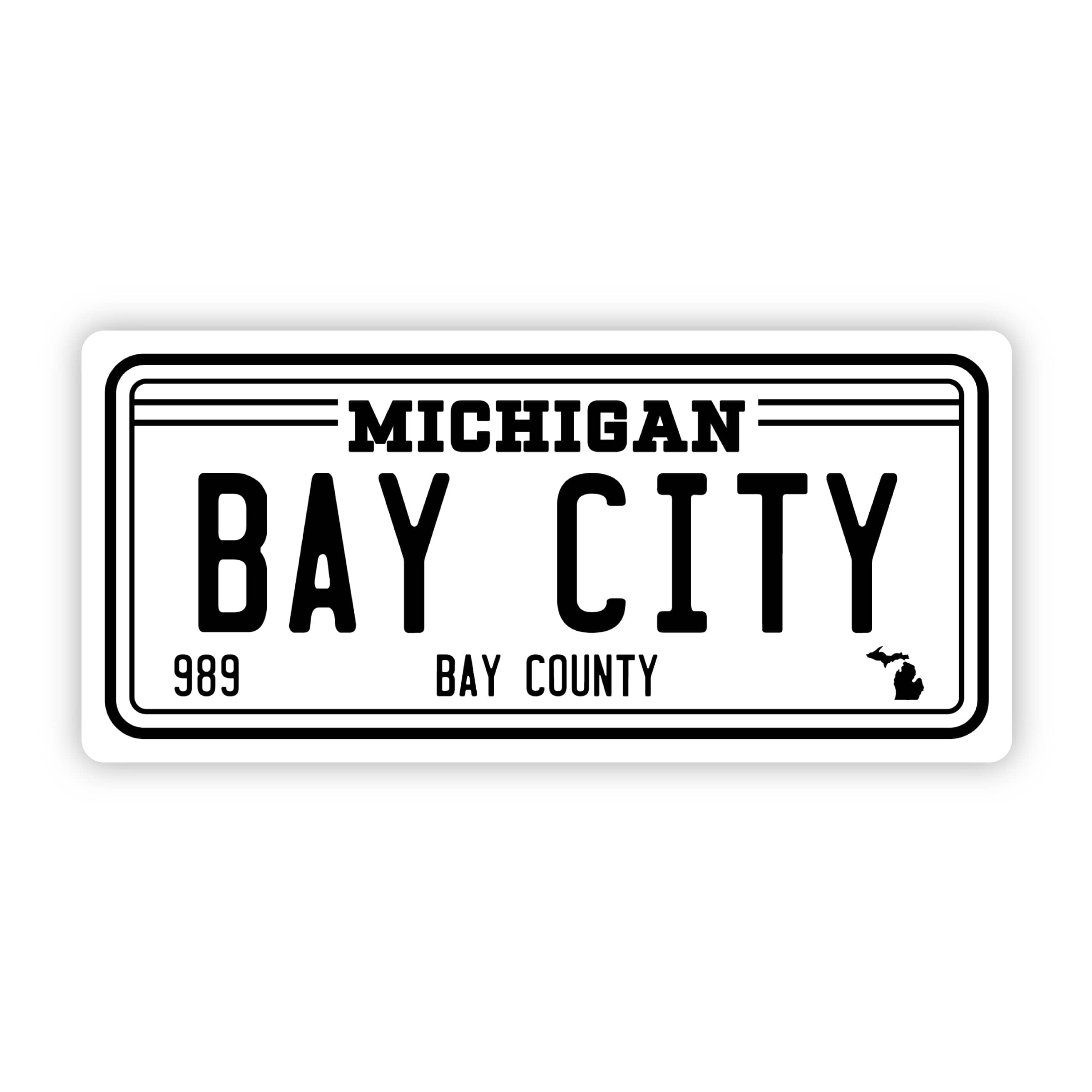  Bay City Michigan 989 License Plate Sticker、mySite、elrpsem3k