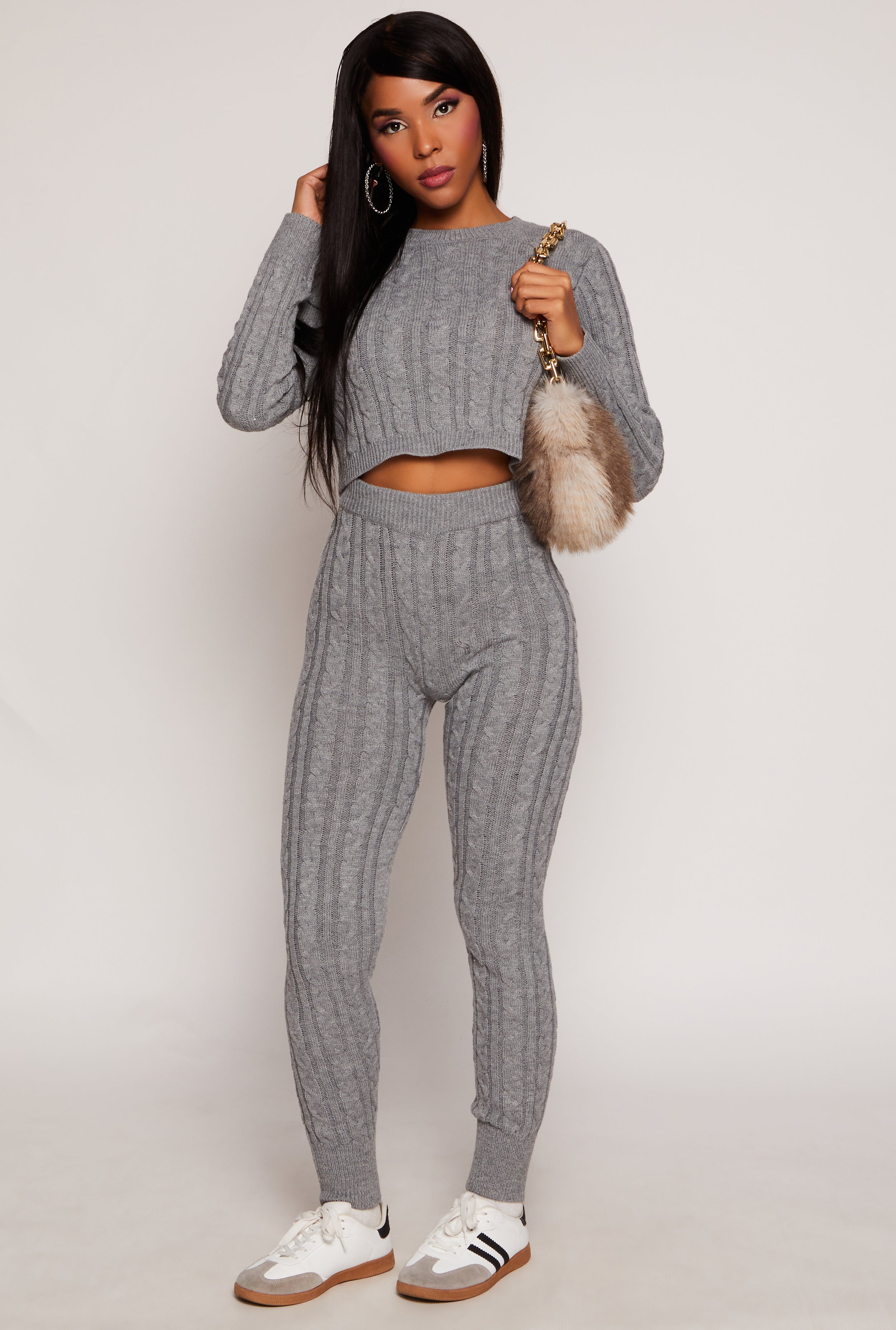 Cable Knit Cropped Sweater、mySite、camillekostekn