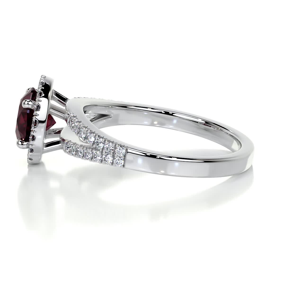 Hazel Gemstone & Diamonds Ring (1.25 Carat) -18K White Gold、mySite、hinf8tx79