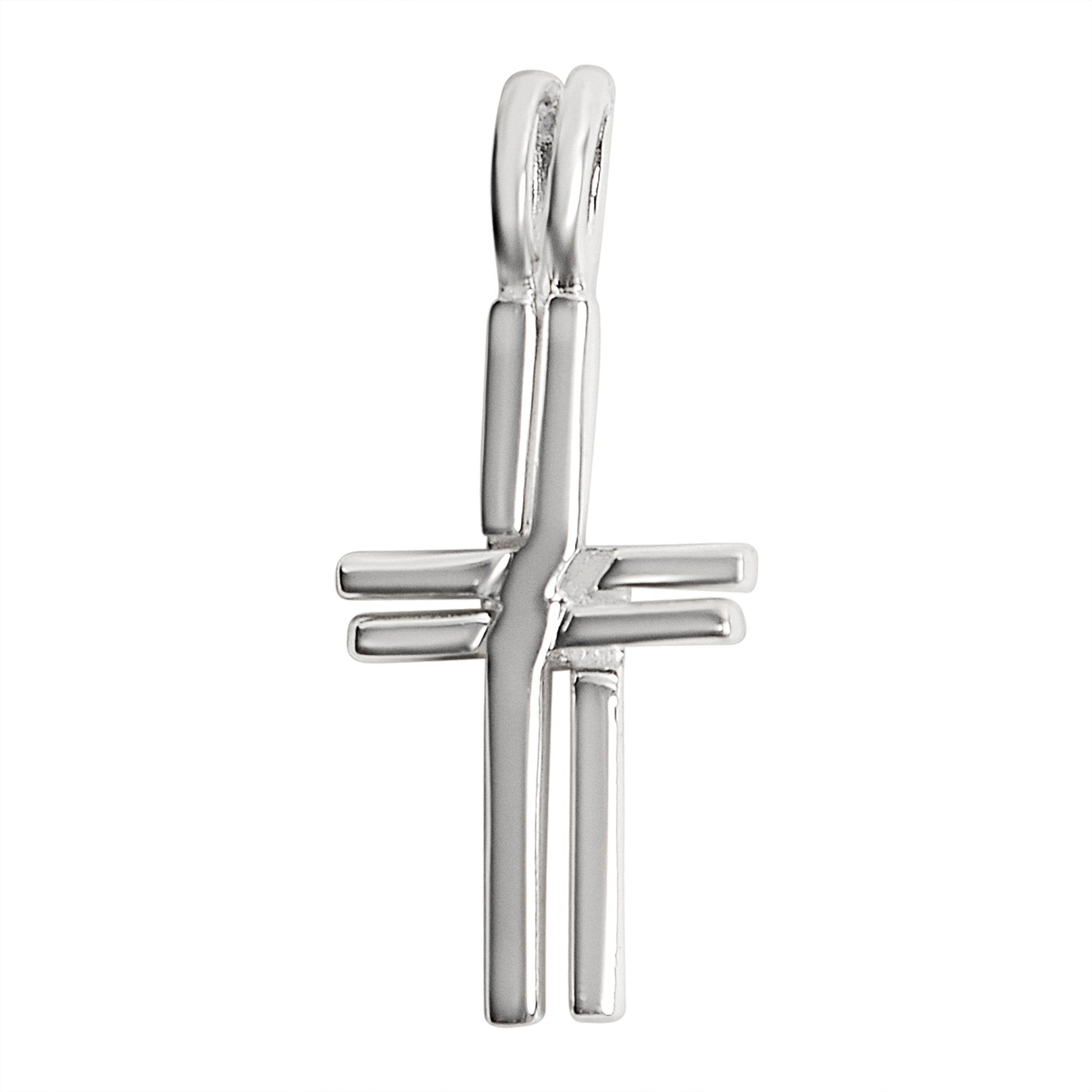 Sterling Silver Double Cross Pendant / SSP0096、mySite、dreamappss