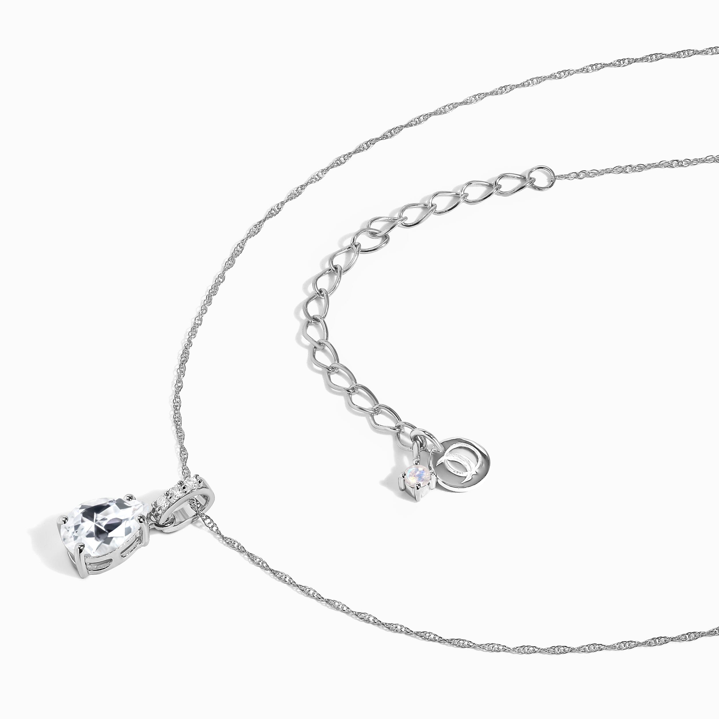 White Topaz Diamond Necklace Sway - April Birthstone、mySite、hinf8tx79