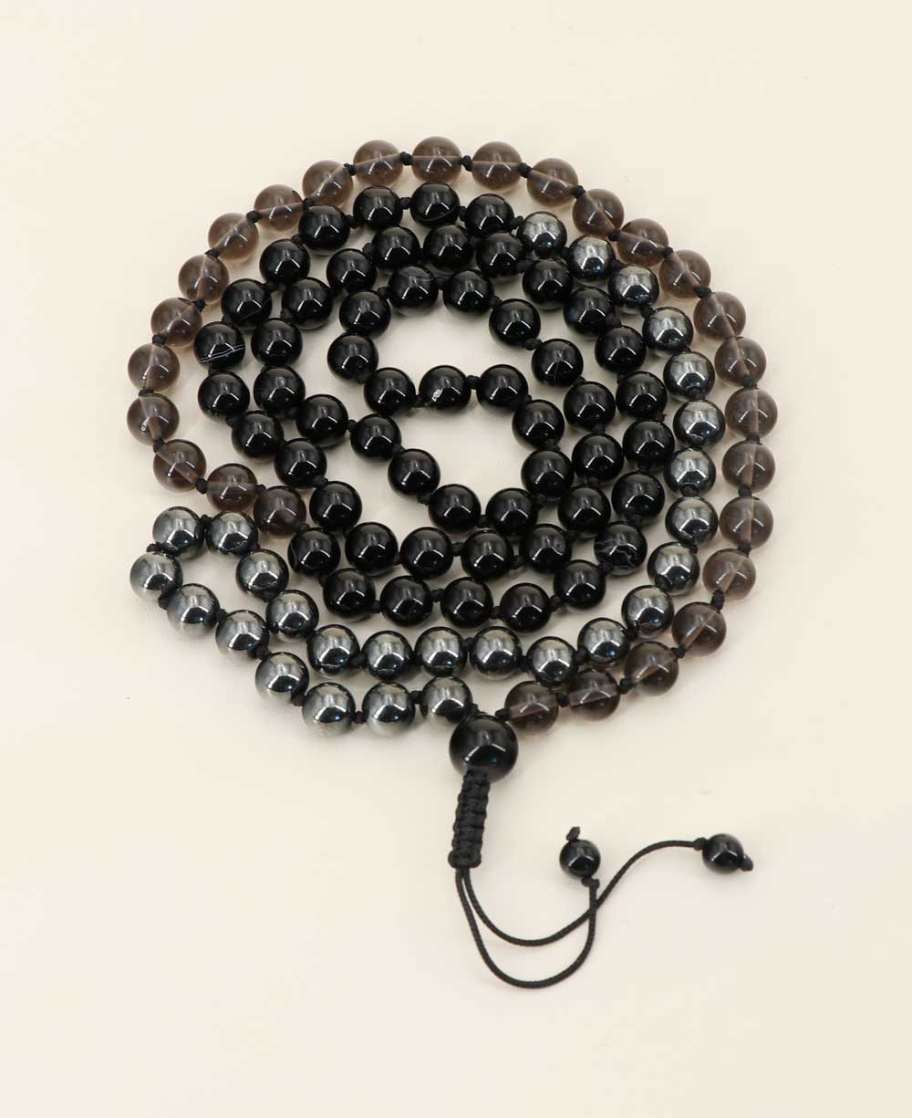 Protection and Centering Gemstones Knotted 108 Beads Meditation Mala、mySite、topwebapps