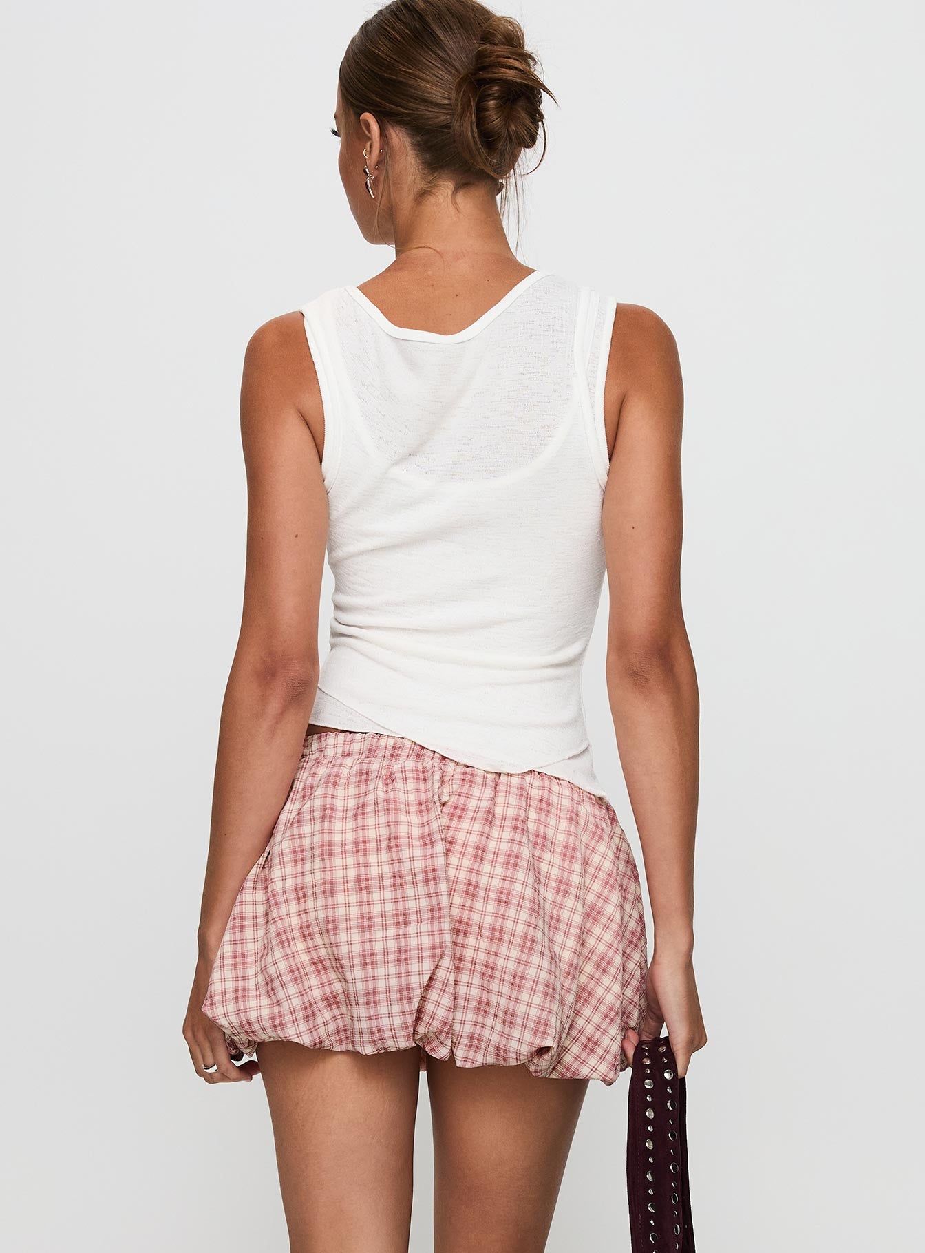 Cydnee Bubble Hem Mini Skort Red Multi、mySite、solidvoid