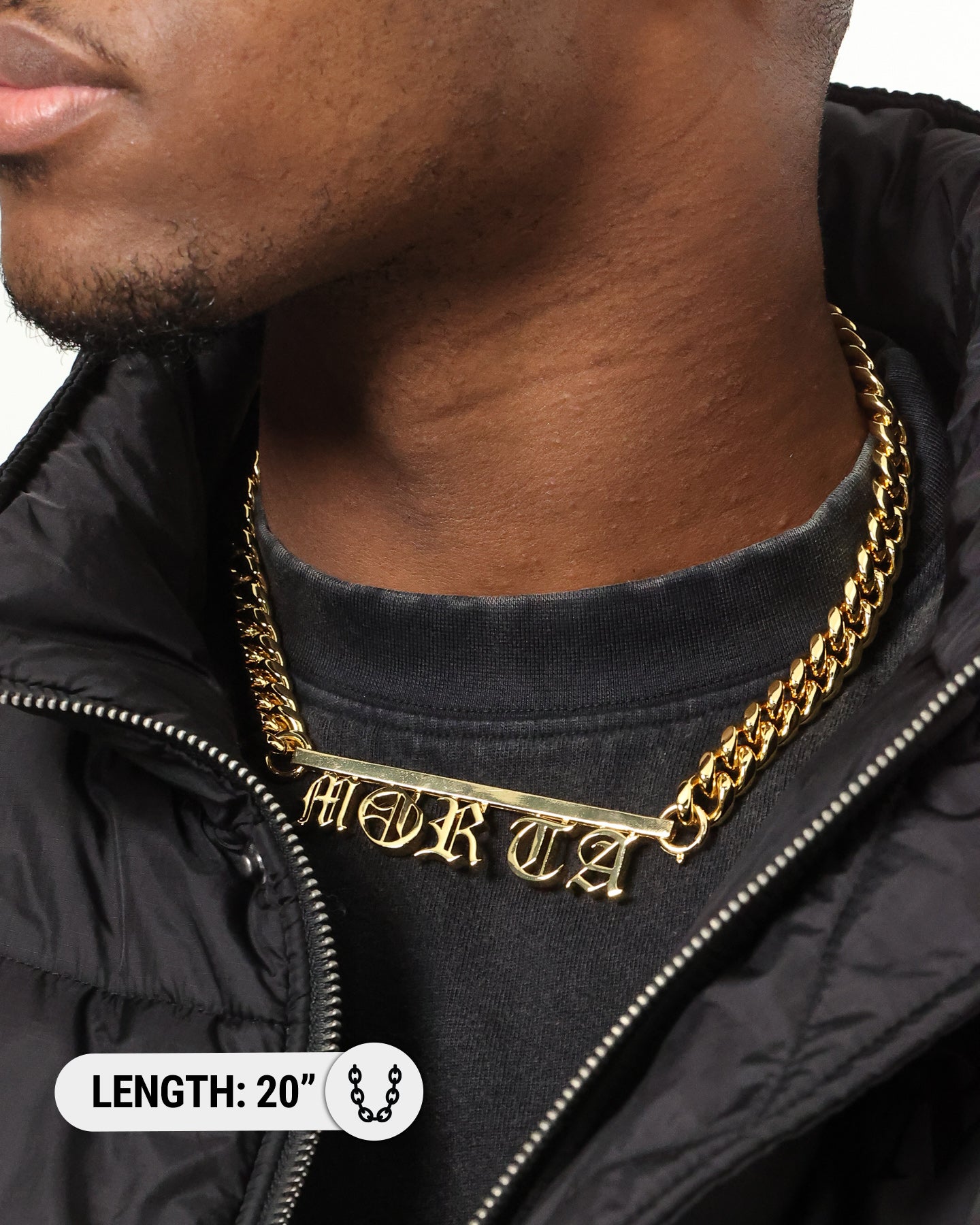 Saint Morta Custom Alpha 5 Letter Chain Gold、mySite、zt4zffjzw