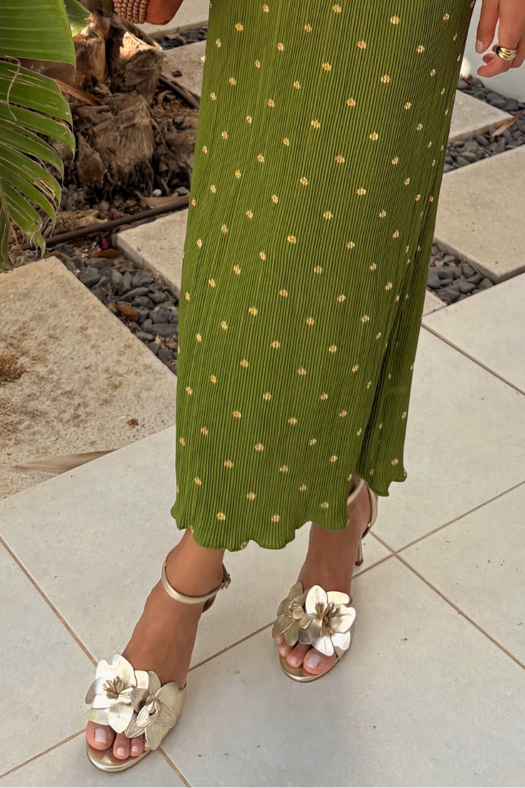 Gold Metallic Flower Heel、mySite、solidvoid