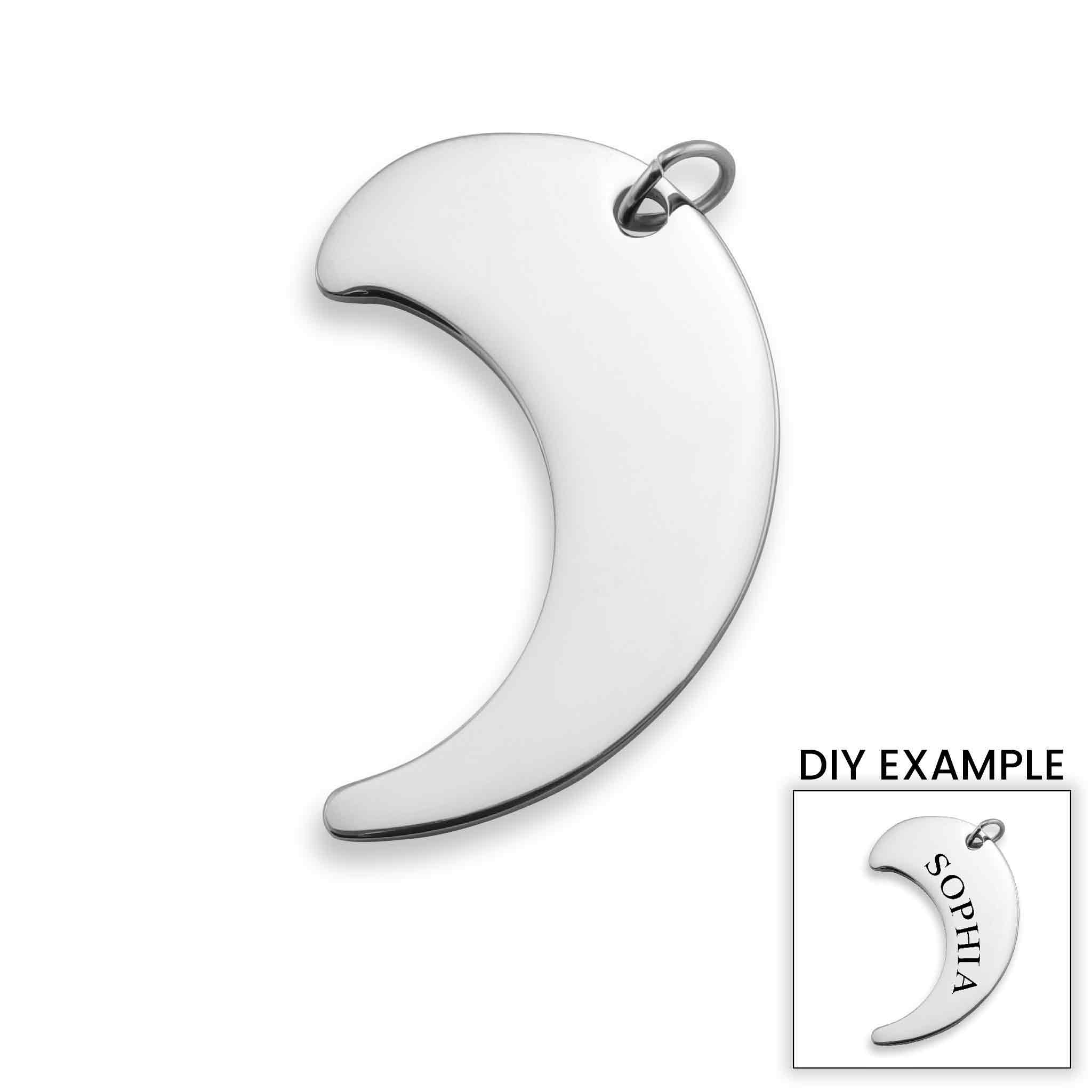10 Pack - Blank Moon Stainless Steel Pendant / SBB0010、mySite、dreamappss