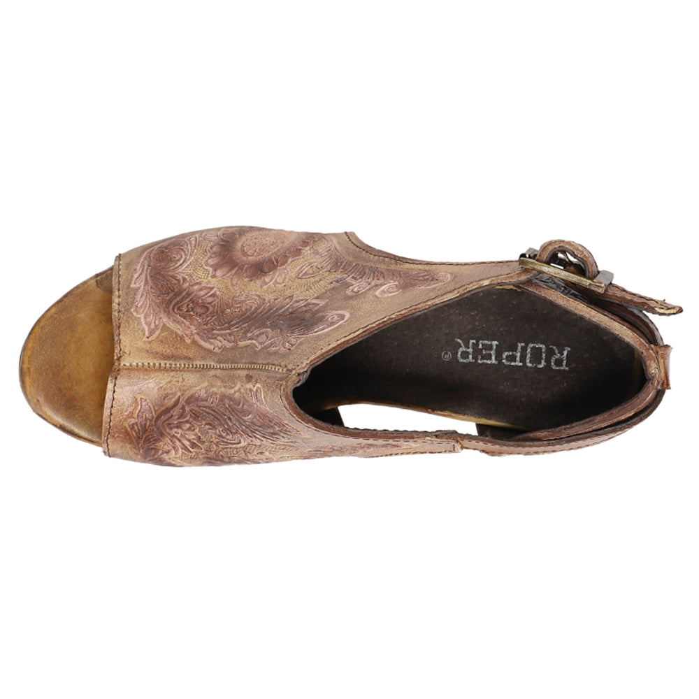 Mika Floral Embossed Peep Toe Shootie Pumps、mySite、gtrtttuynbv