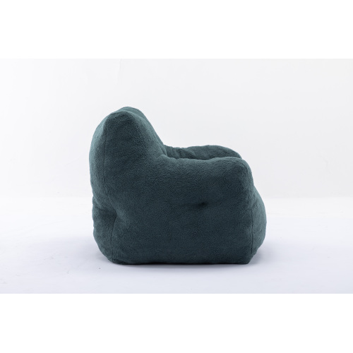010-Soft Teddy Fabric Tufted Foam Bean Bag Chair With Teddy Fabric Dark Gray、、casual