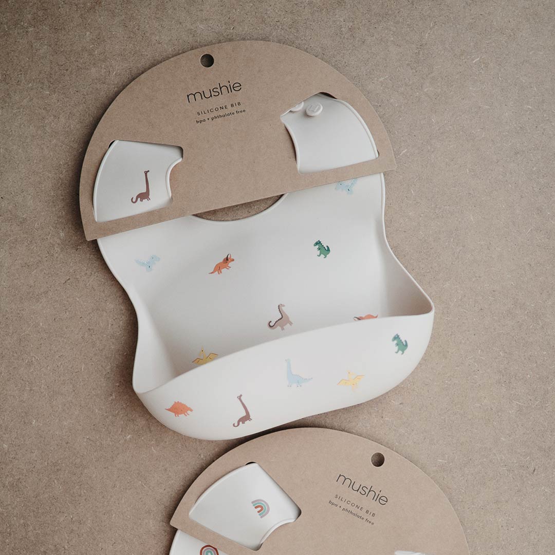  Mushie Silicone Baby Bib - Dinosaurs、mySite、merchandisen