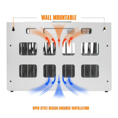 16-Device Charging Station for Laptops/Tablets, Charging Cabinet for iPad/Chromebooks/Laptop Computers, Laptop & Tablet Storage Carts for Classroom/Library/Office/Lockable, White、、casual