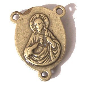  Sacred Heart of Jesus - Mary center piece - Bronze (2.3cm-0.9)、mySite、elrpsem3k