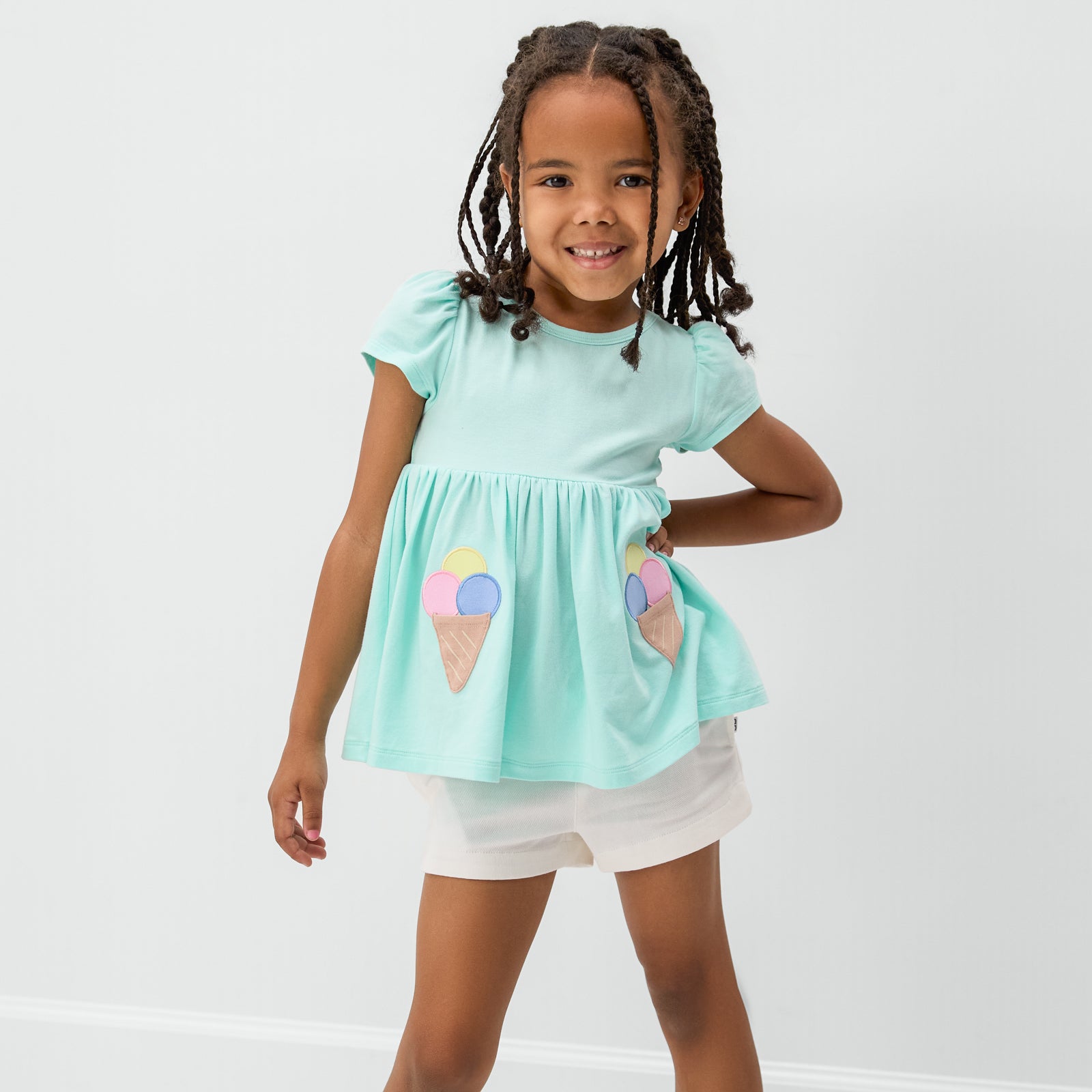 Sweet Scoops Aqua Mint Empire Tunic Top、mySite、g9winljtr