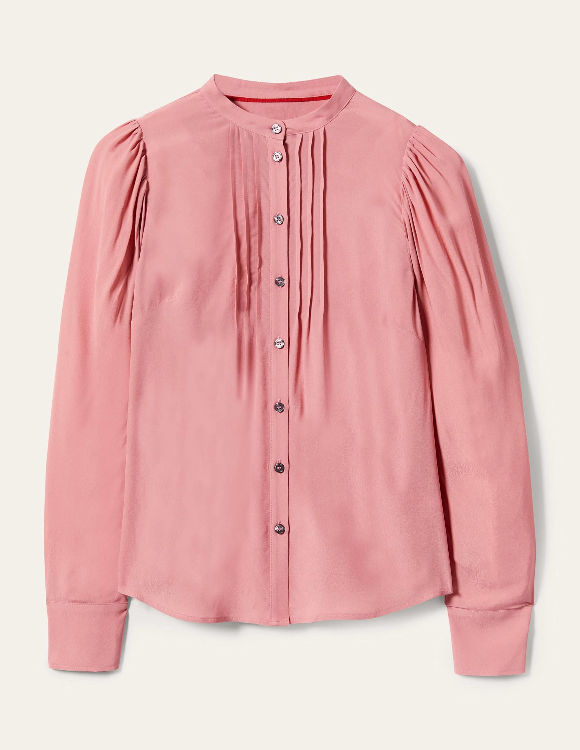  Pleated Button Through Blouse-Almond Pink、mySite、ashleygrahame