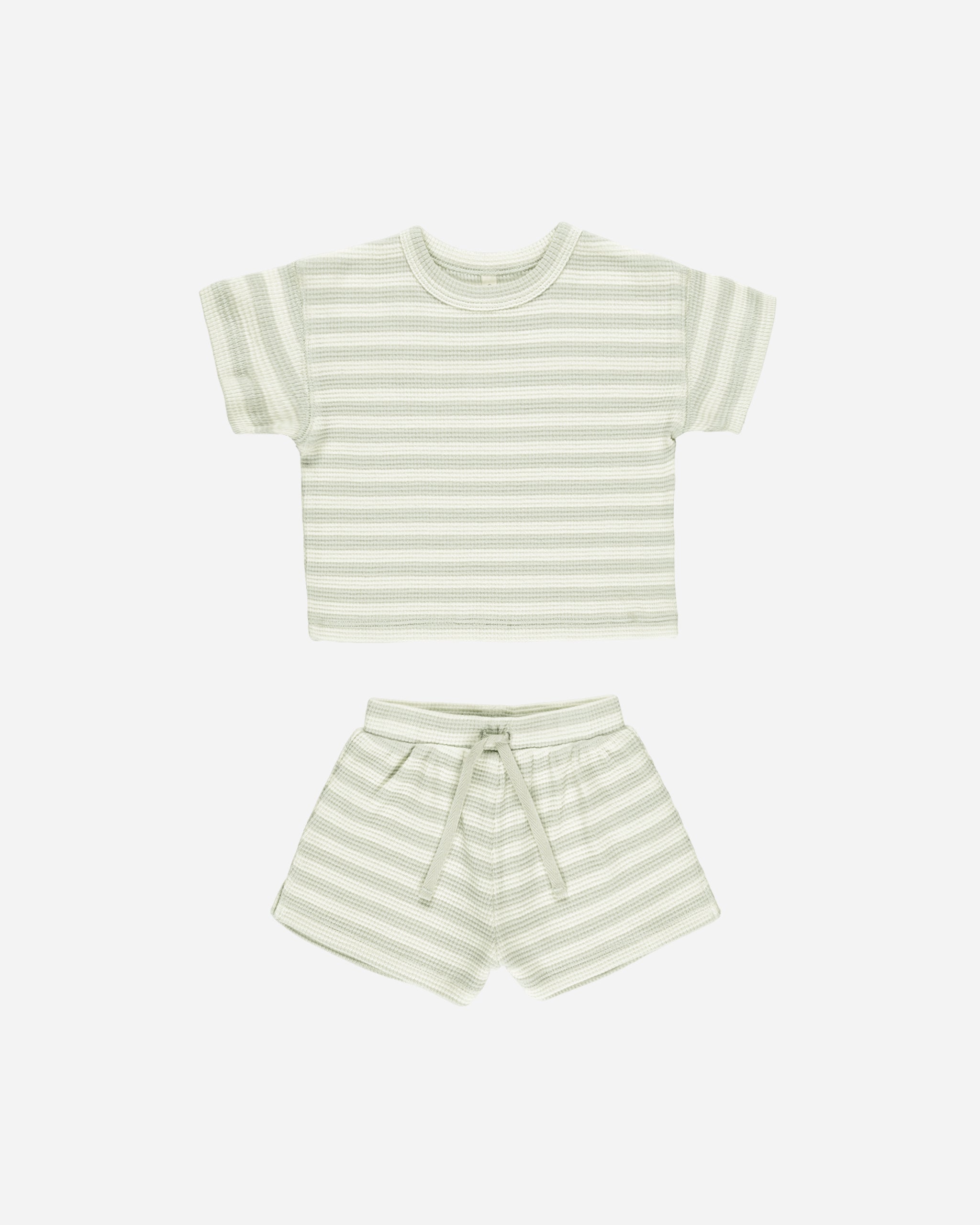  Waffle Tee + Short Set || Mint Stripe、mySite、layawaytickets