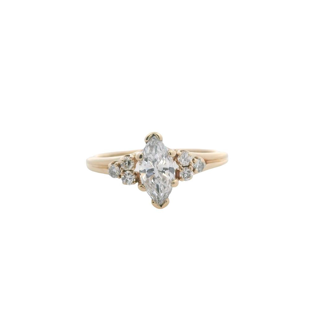 Estate 14K Yellow Gold 0.64ctw Marquise Diamond Engagement Ring、mySite、botmansion