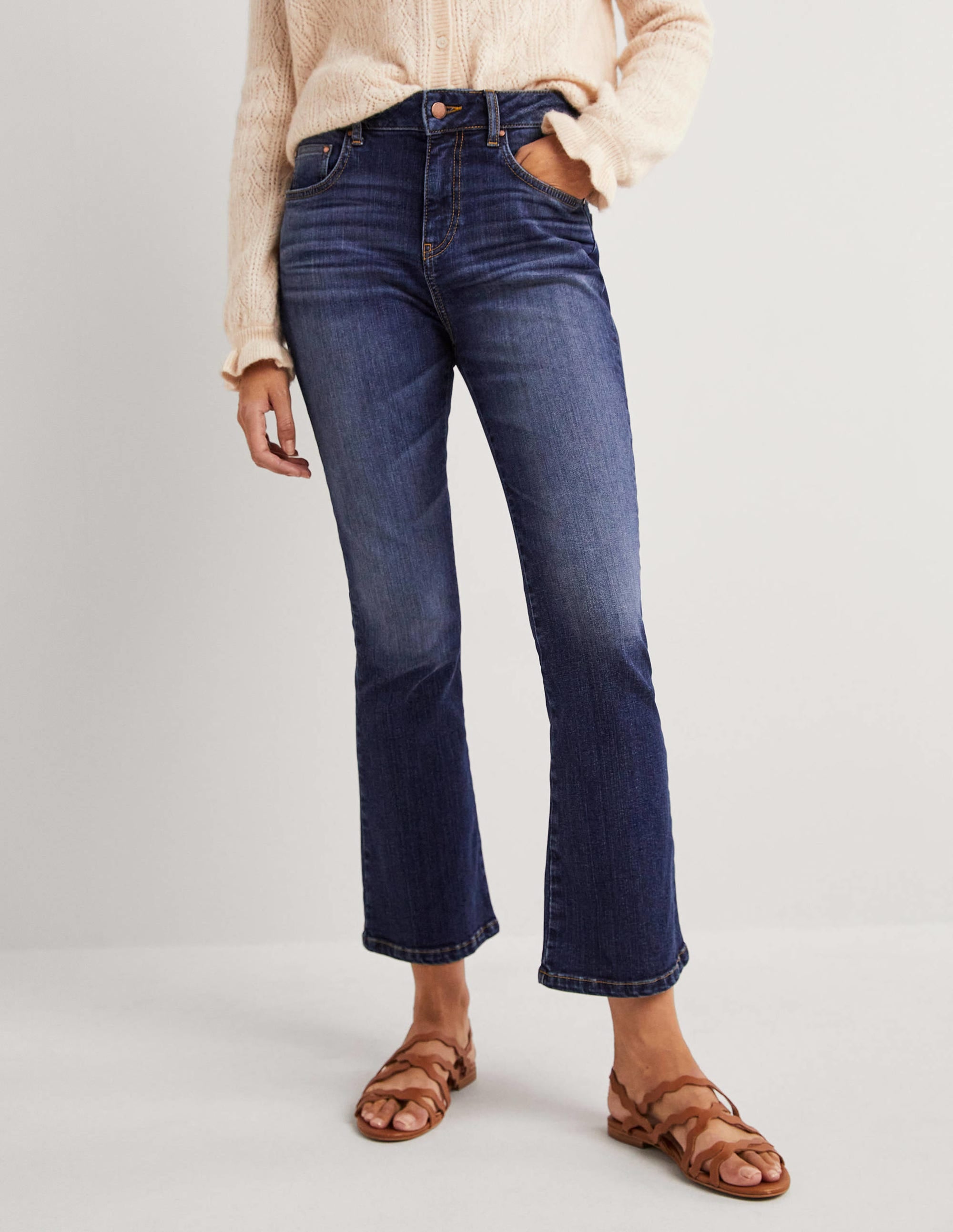  Fitted Cropped Flare Jeans-Dark Vintage、mySite、ashleygrahame