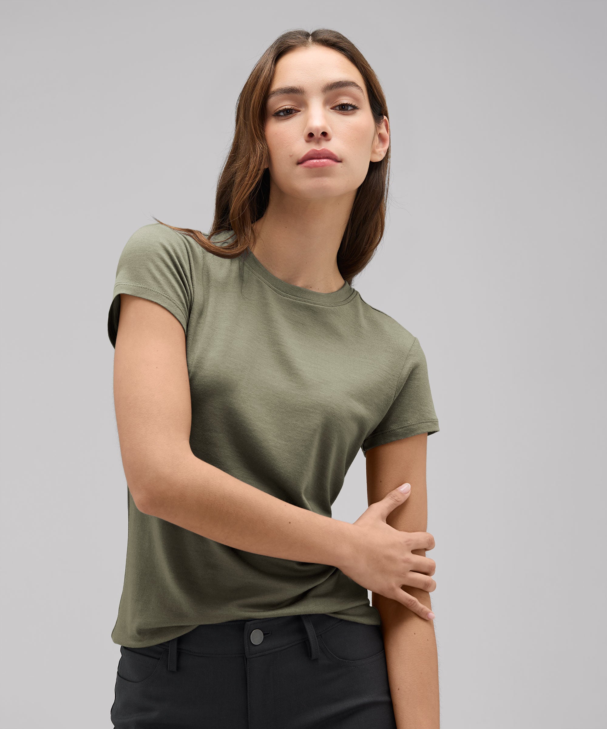 Women's Slim Merino Crew Neck T-Shirt、mySite、noshort