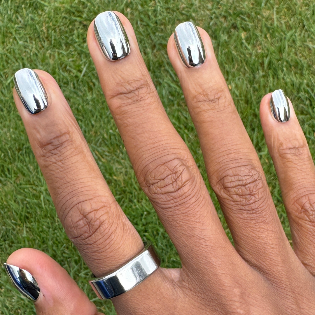 Mirror Chrome - Press-On | Extra Short | Round、mySite、solidvoid