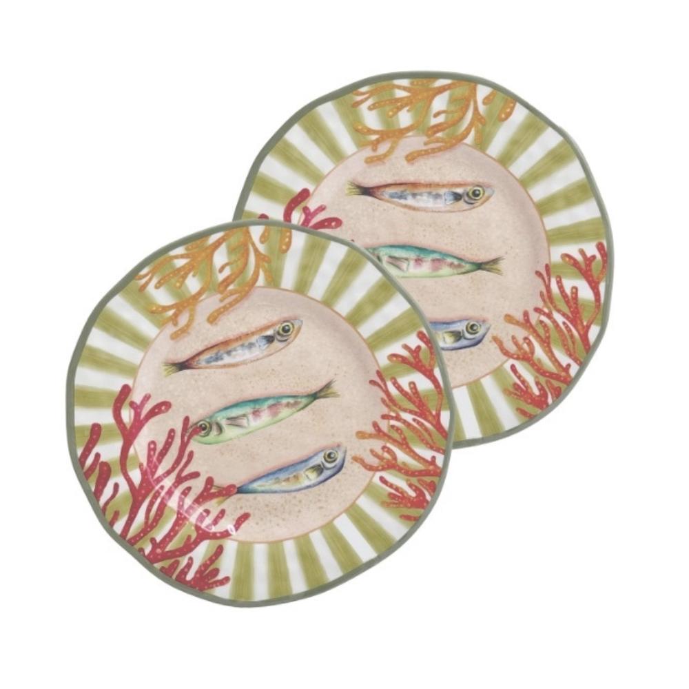 ROSE & TULIPANI - Litorale Set 2 Piatti Piani 27Cm In Melamina、mySite、fannypackpong