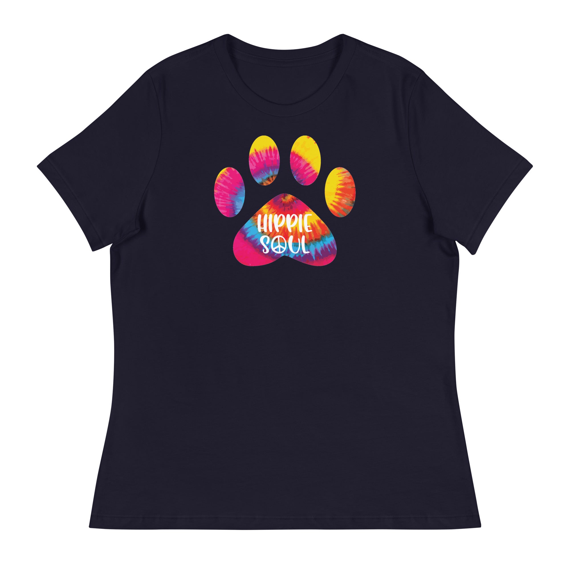 Hippie Soul Paw Print Women's Relaxed T-Shirt、mySite、camillekostekn