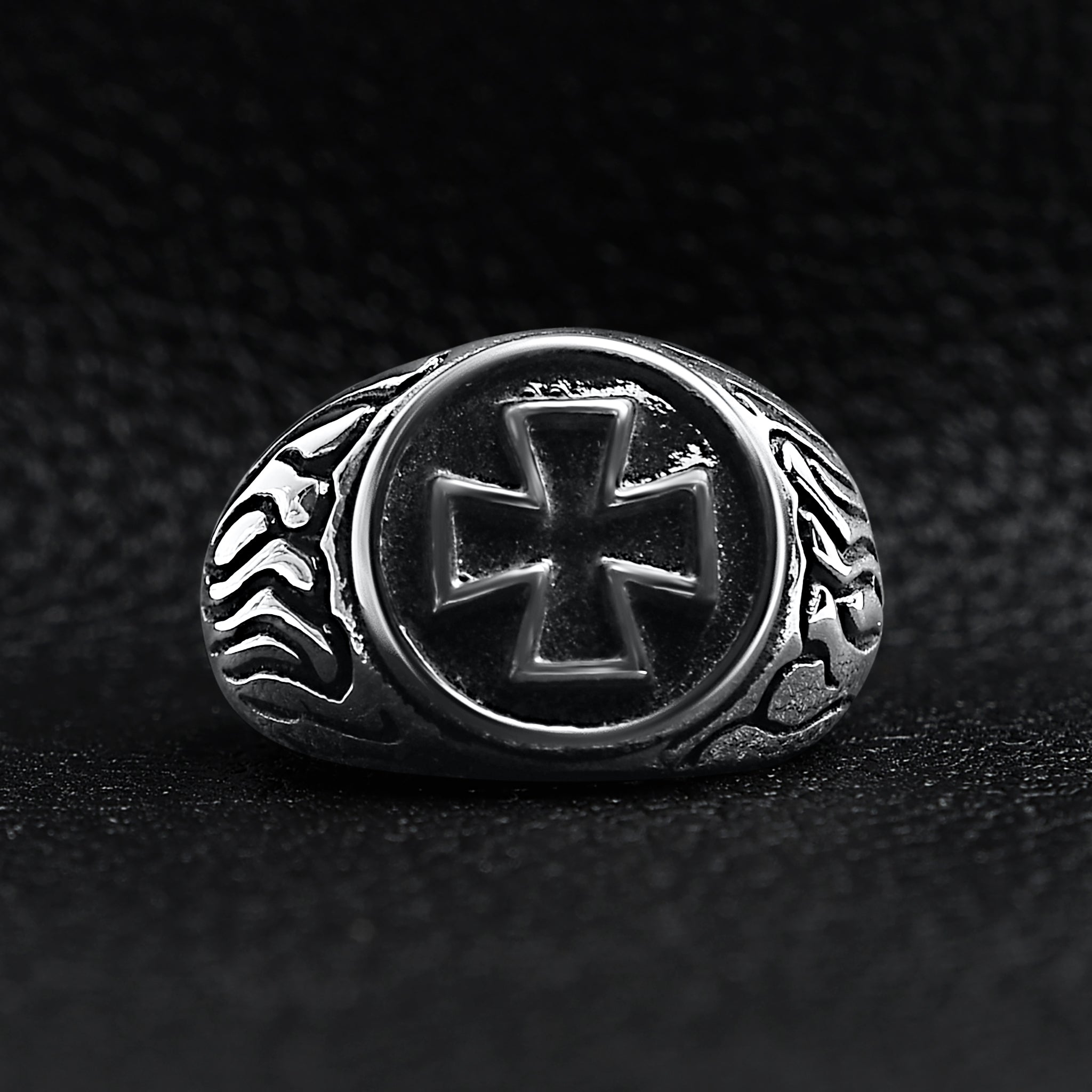 Stainless Steel Polished Maltese Cross Signet Ring / SCR0240、mySite、dreamappss