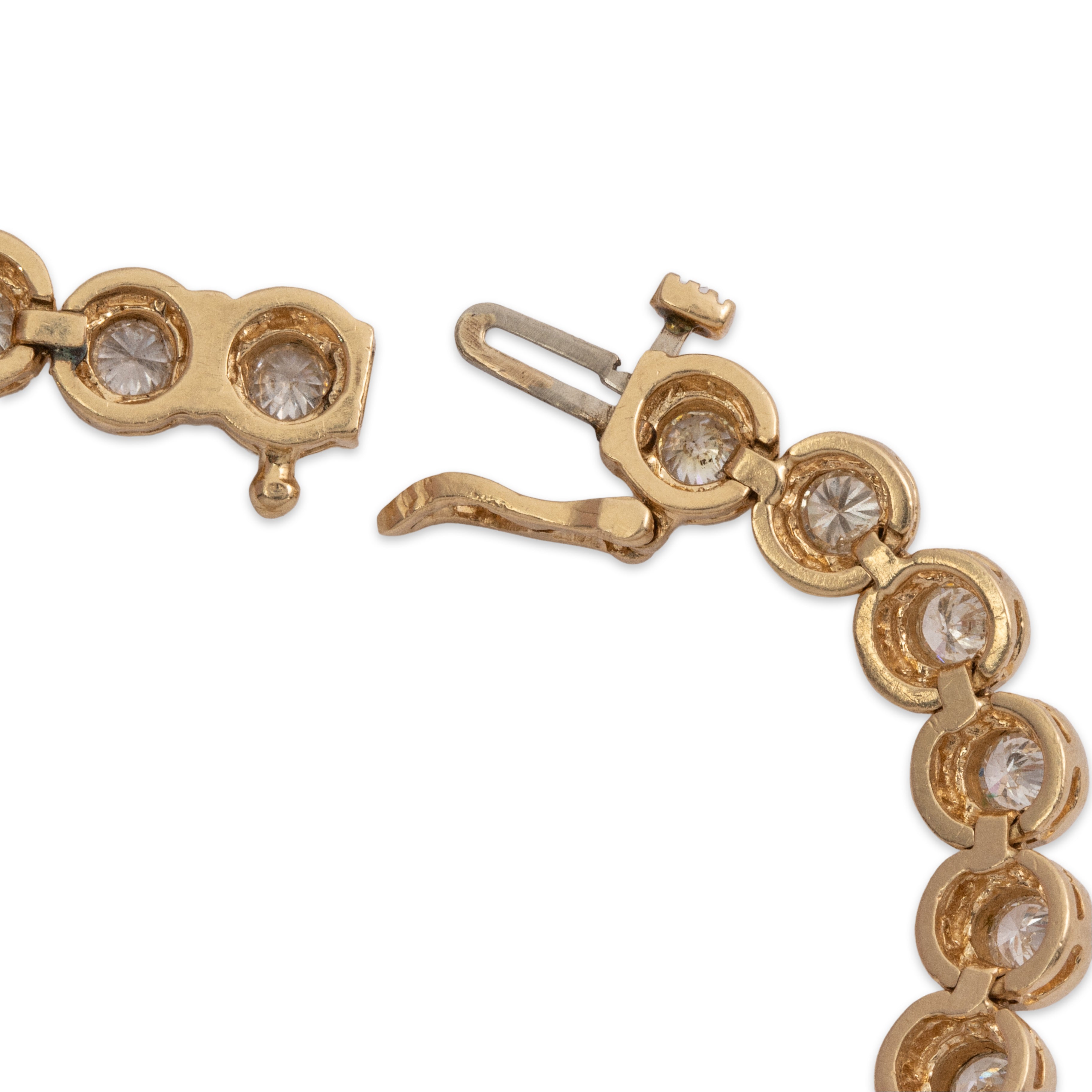 Estate 14k Yellow Gold 2.5cttw Diamond Tennis Bracelet 7、mySite、hinf8tx79