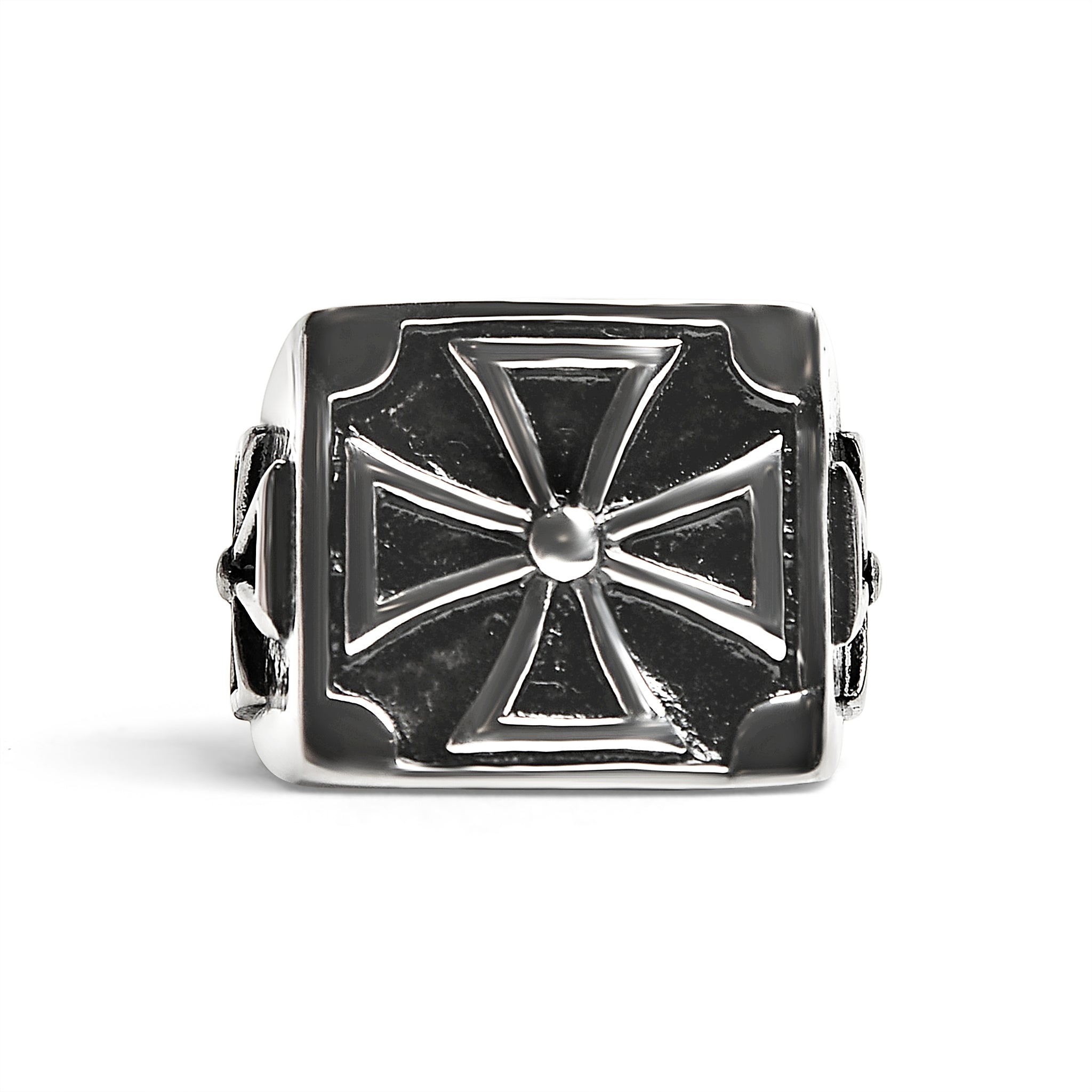 Stainless Steel Large Maltese Cross Signet Ring / SCR4014、mySite、dreamappss